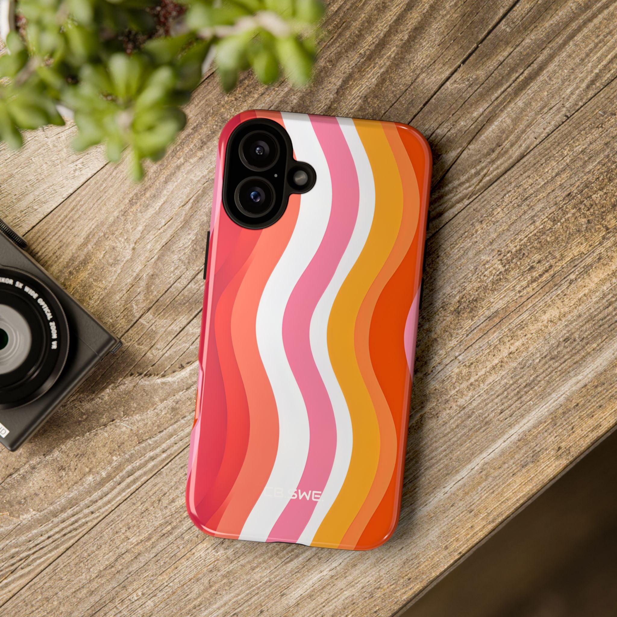 Vibrant Retro Vertical Wavy Stripes iPhone 16 - Tough