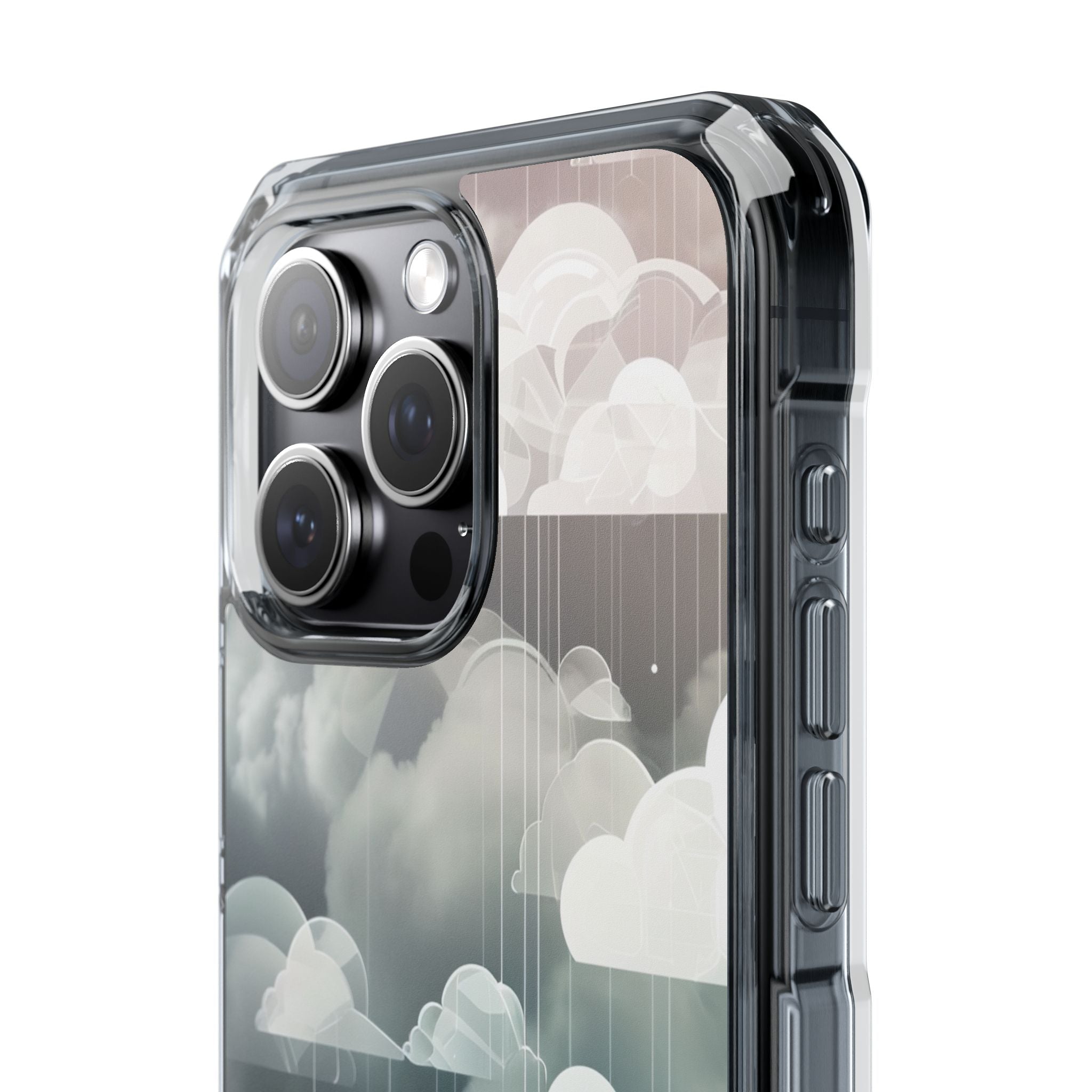 Silver Dream Clouds iPhone 15 - Impact Clear+