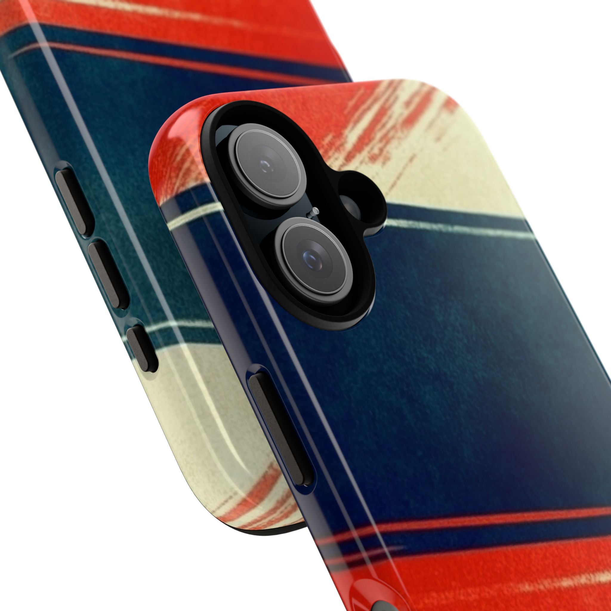 Blue Diagonal Motion iPhone 16 Plus Case - Tough