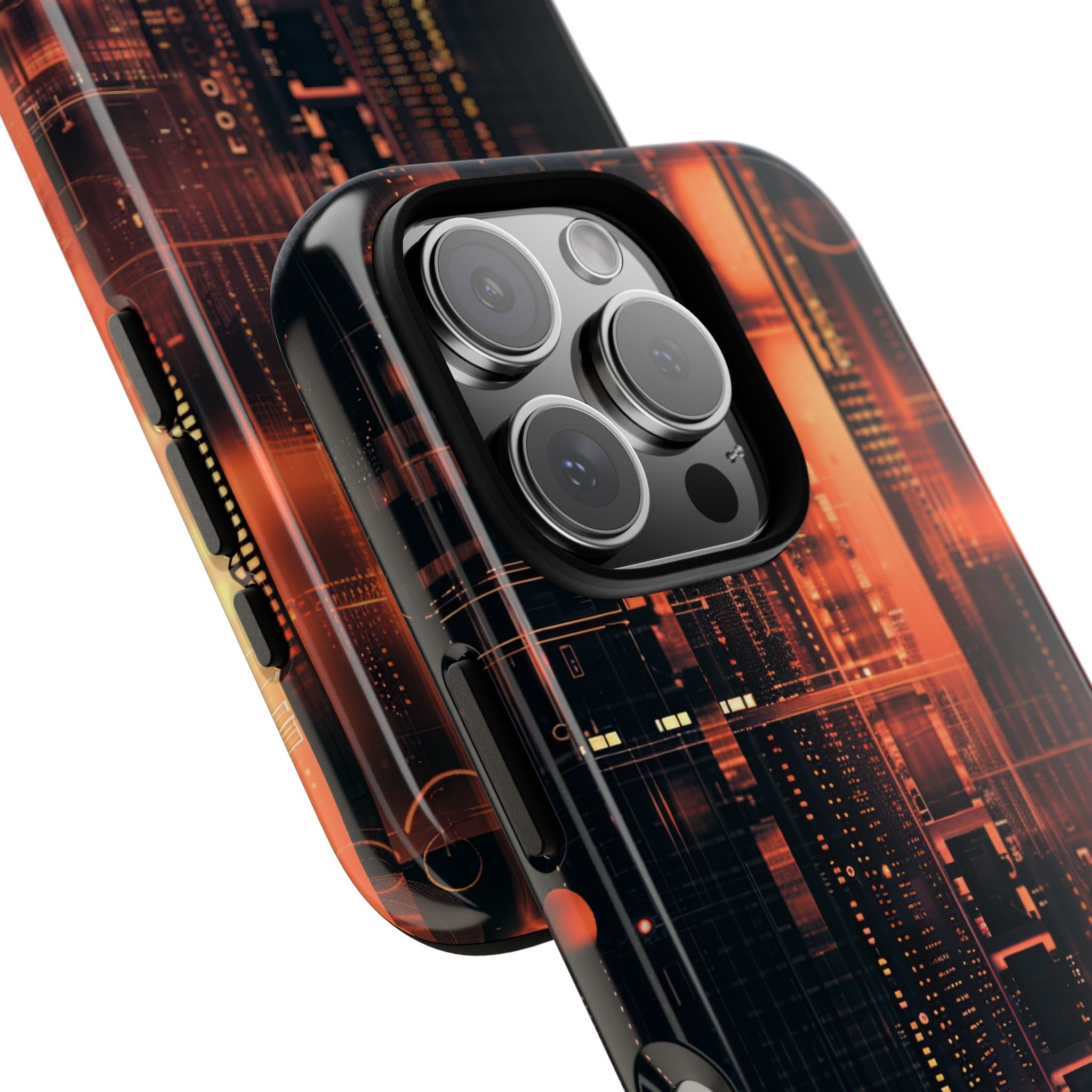 Neon Circuit Dreams iPhone 16 - Tough
