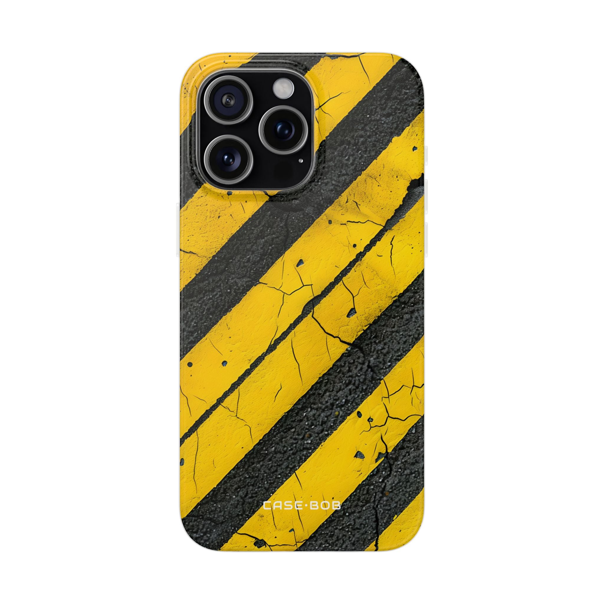 Yellow Stripe Distress iPhone 15 Pro Max Case - Soft