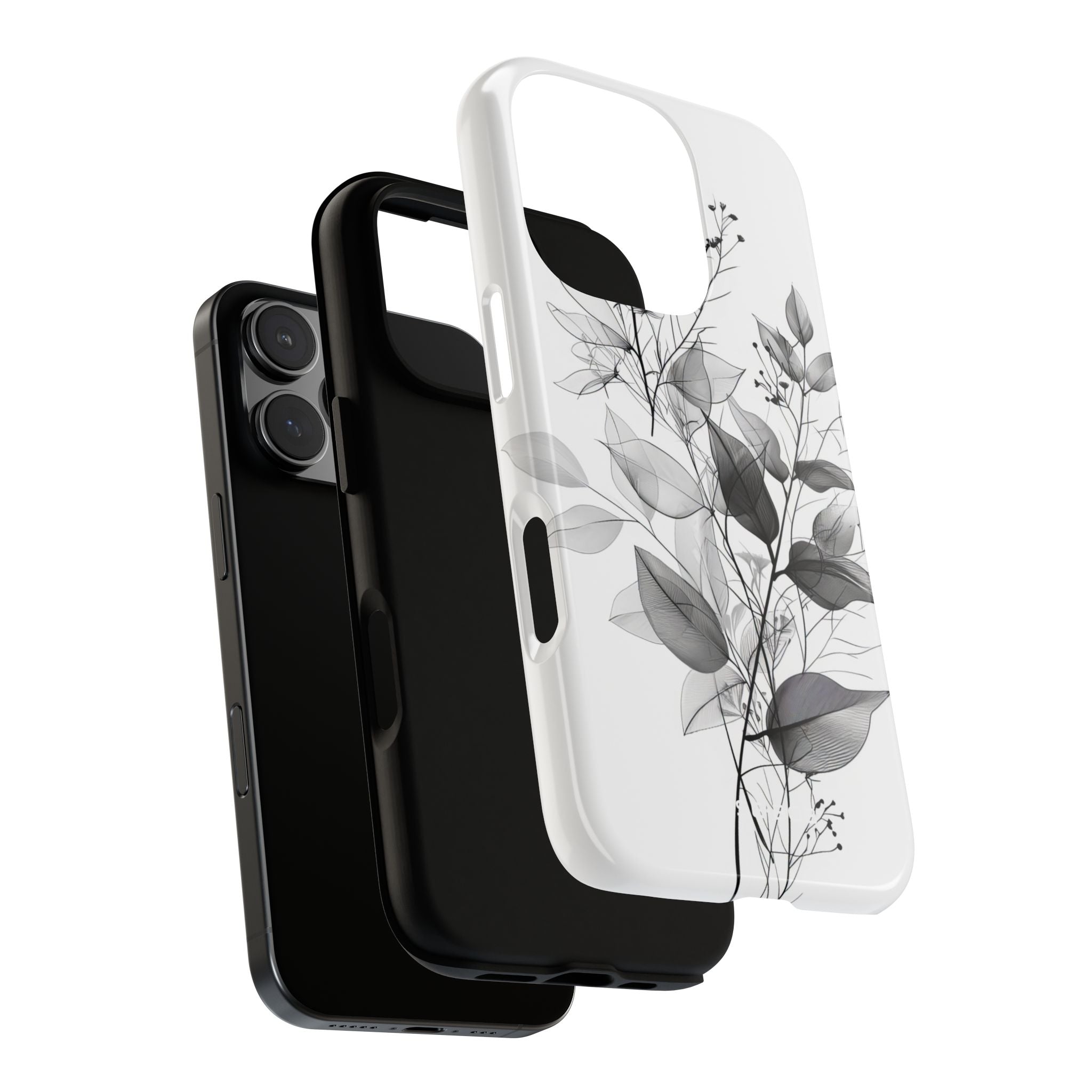 Gray Leaf Veil iPhone 16 Pro Case - Tough