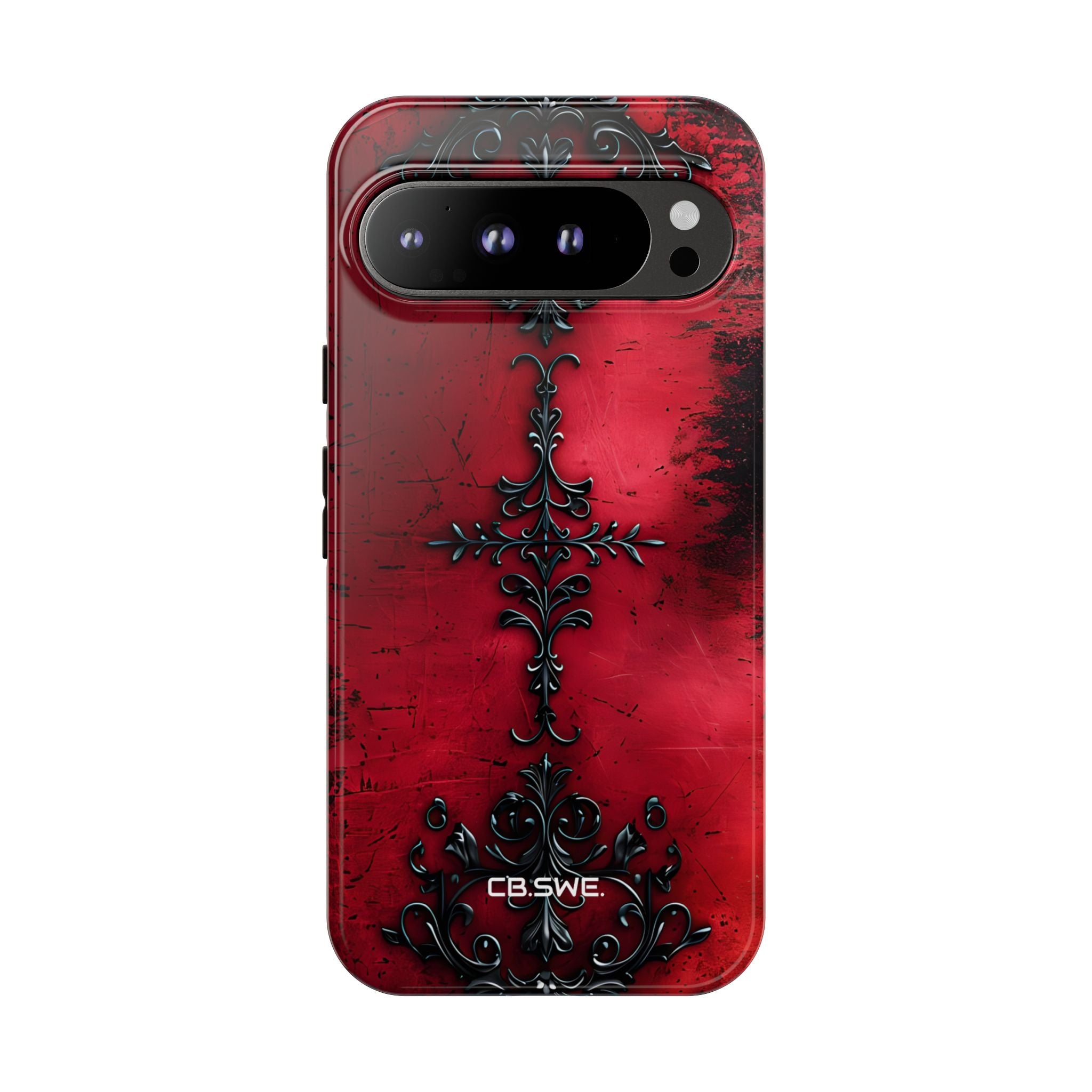 Crimson Gothic Intricate Black Frame Google Pixel 9 - Tough