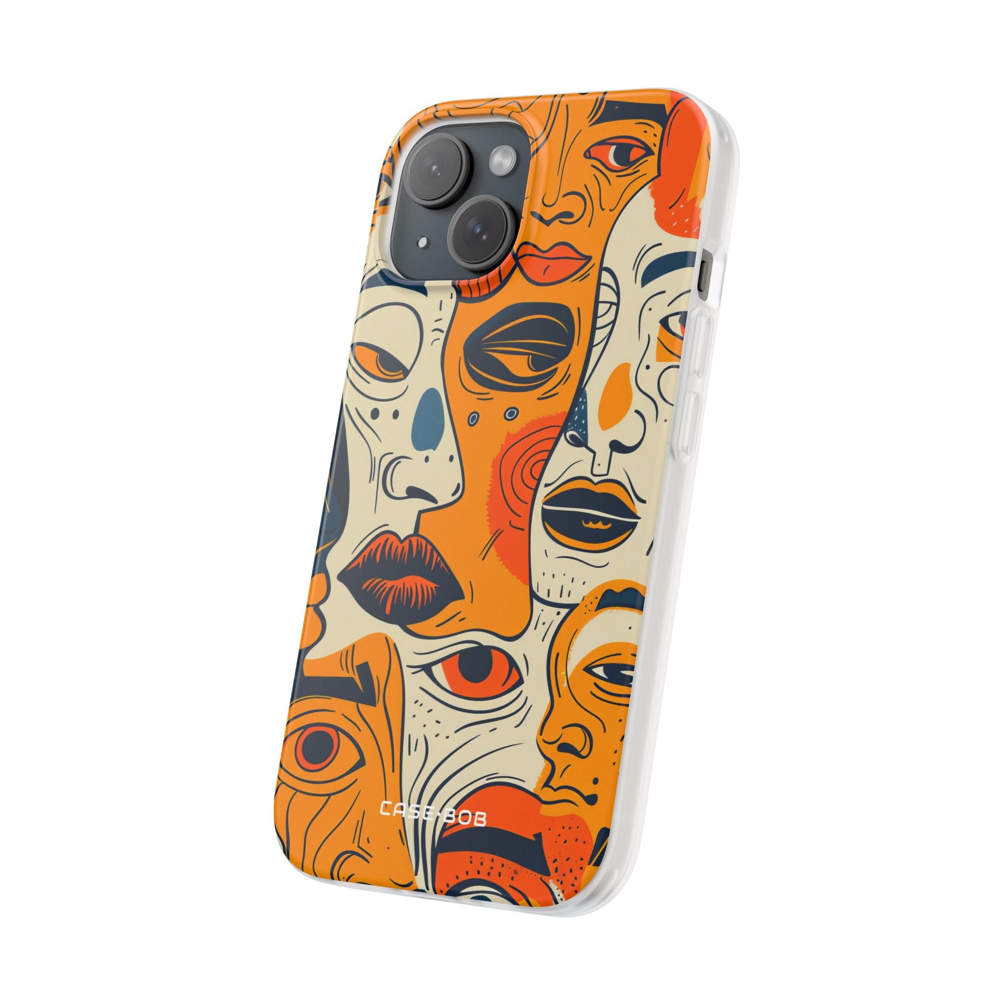 Tangled Faces Sunset iPhone 15 Case - Soft