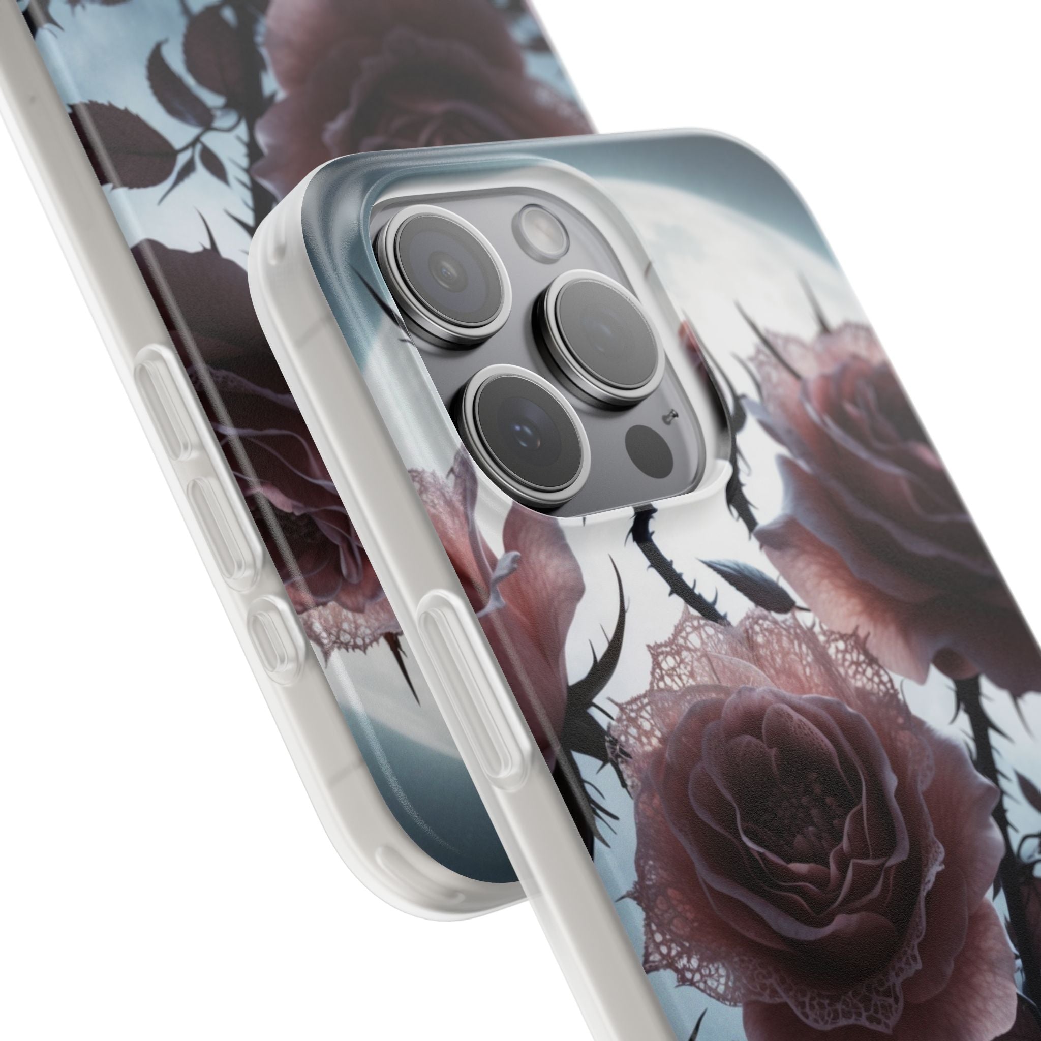 Luminous Rose Thorns iPhone 15 Pro Max Case - Soft