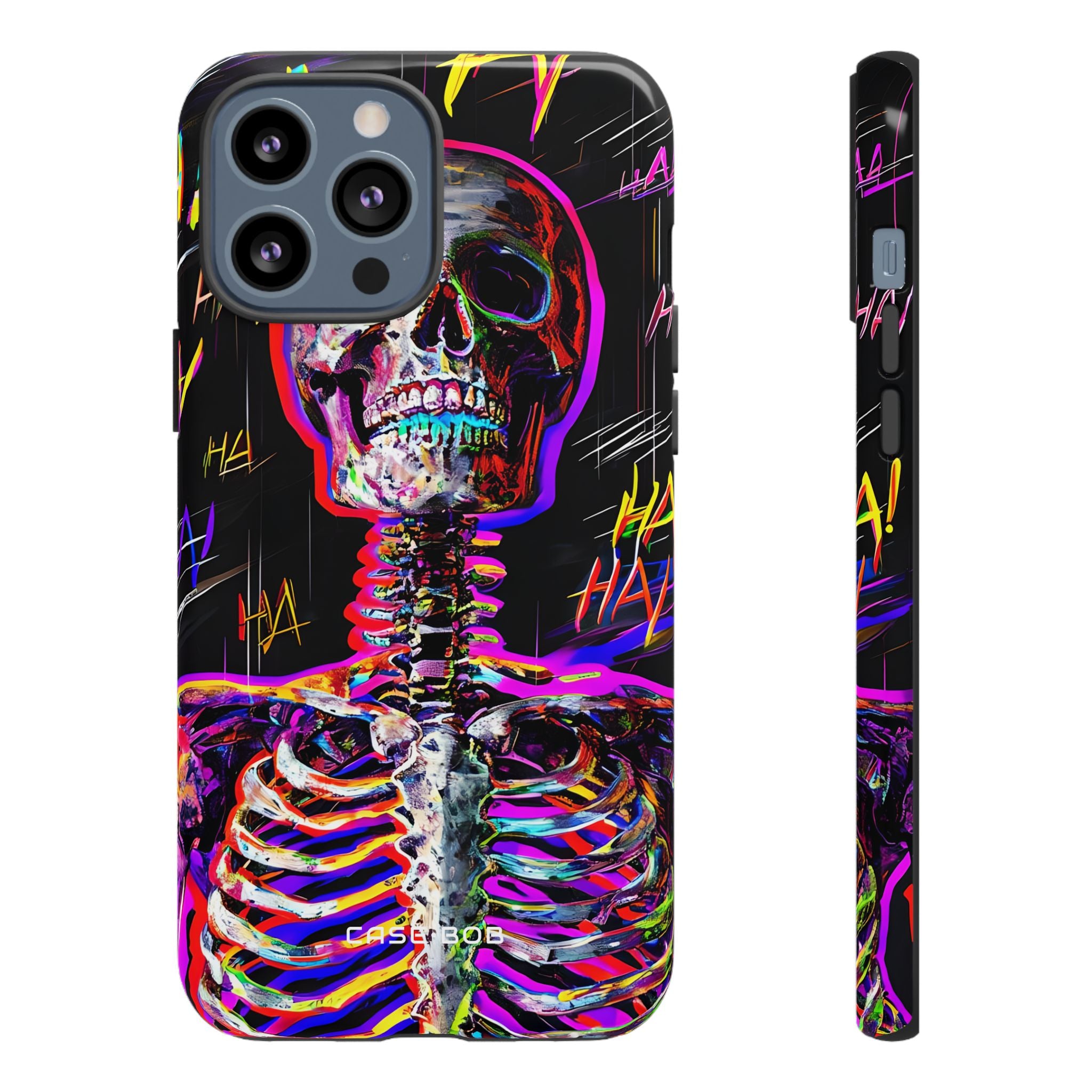 Neon Skeleton Laugh iPhone 13 Pro Max Case - Tough