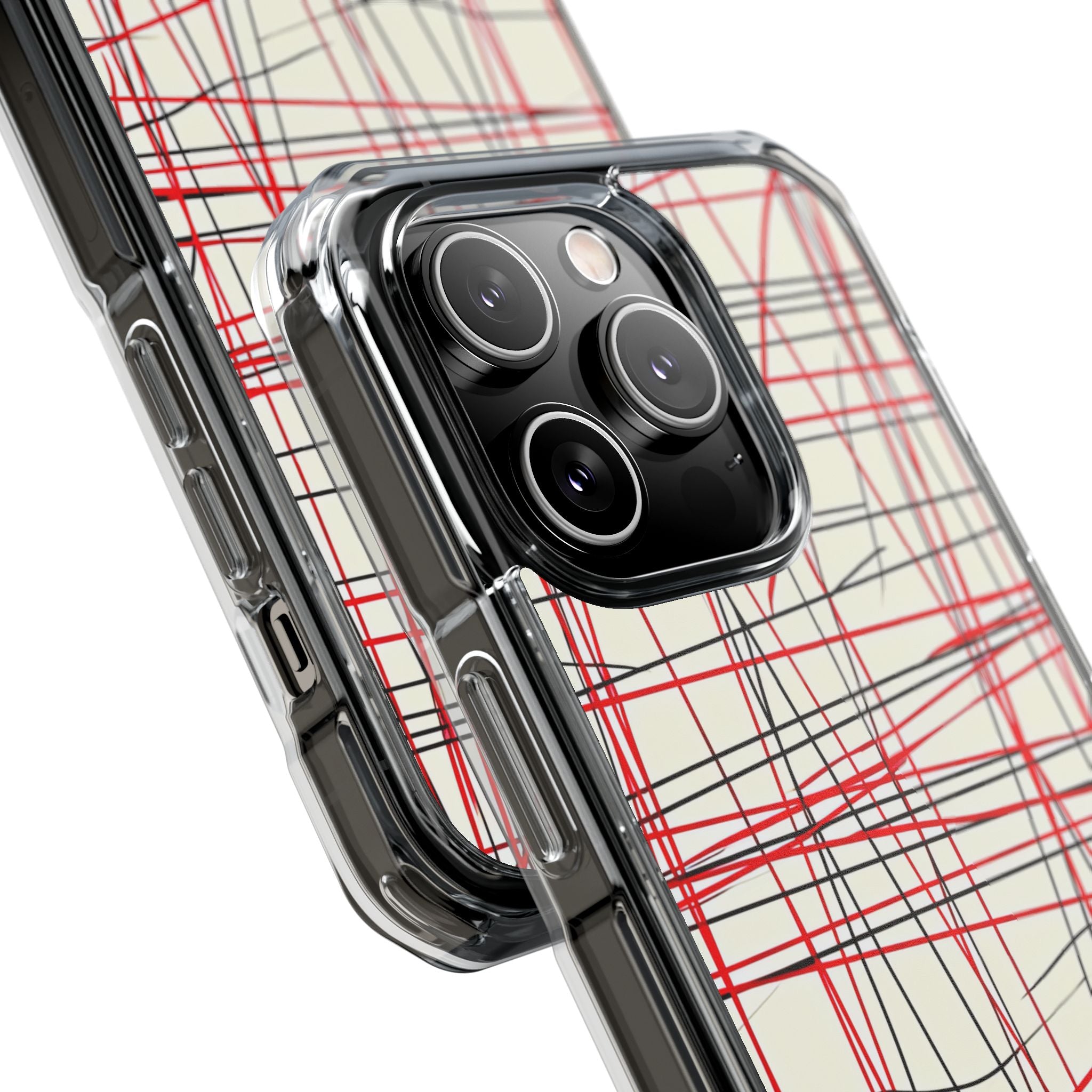 Crimson Wire Tangle iPhone 14 - Impact Clear+