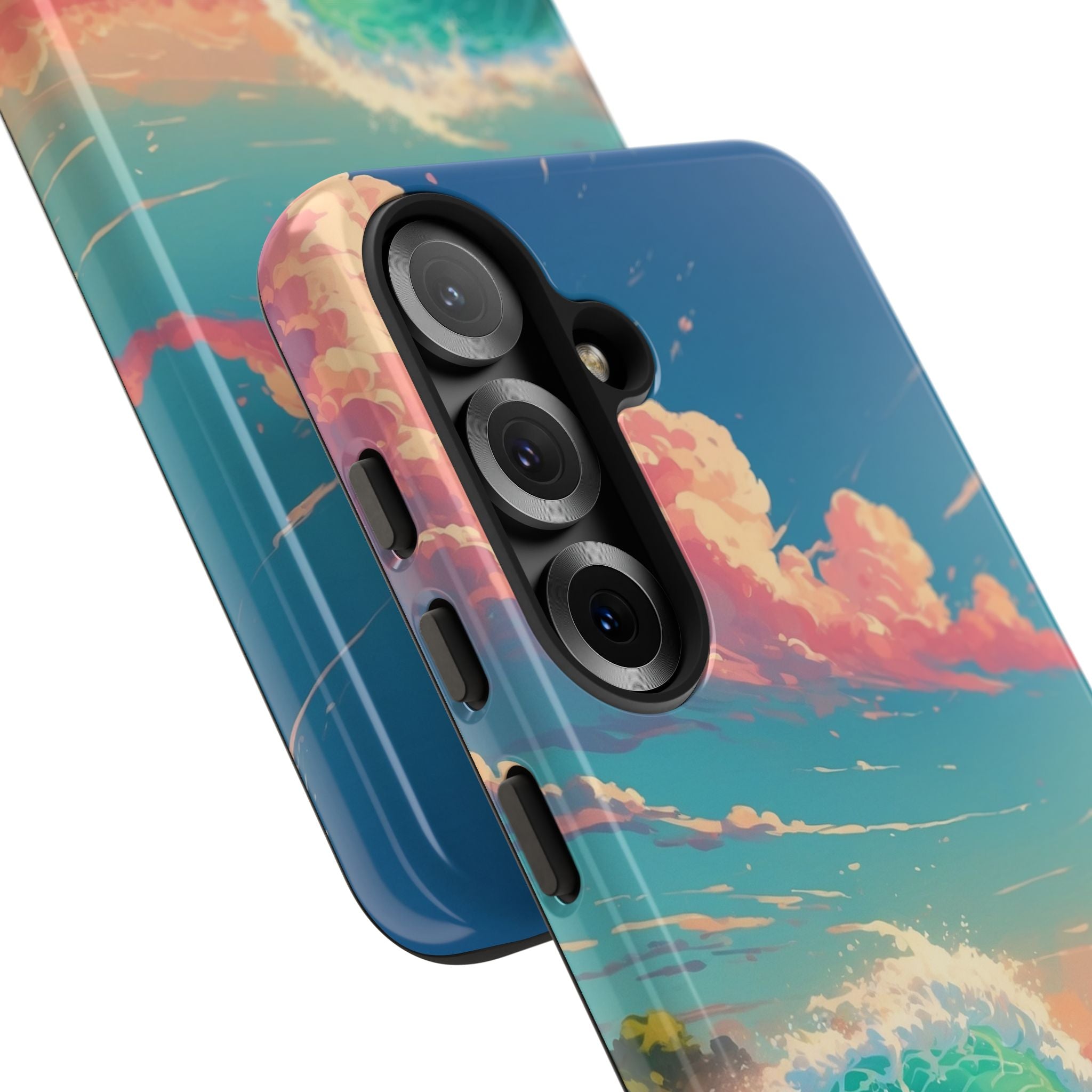 Turquoise Curl Samsung S25 Case - Tough