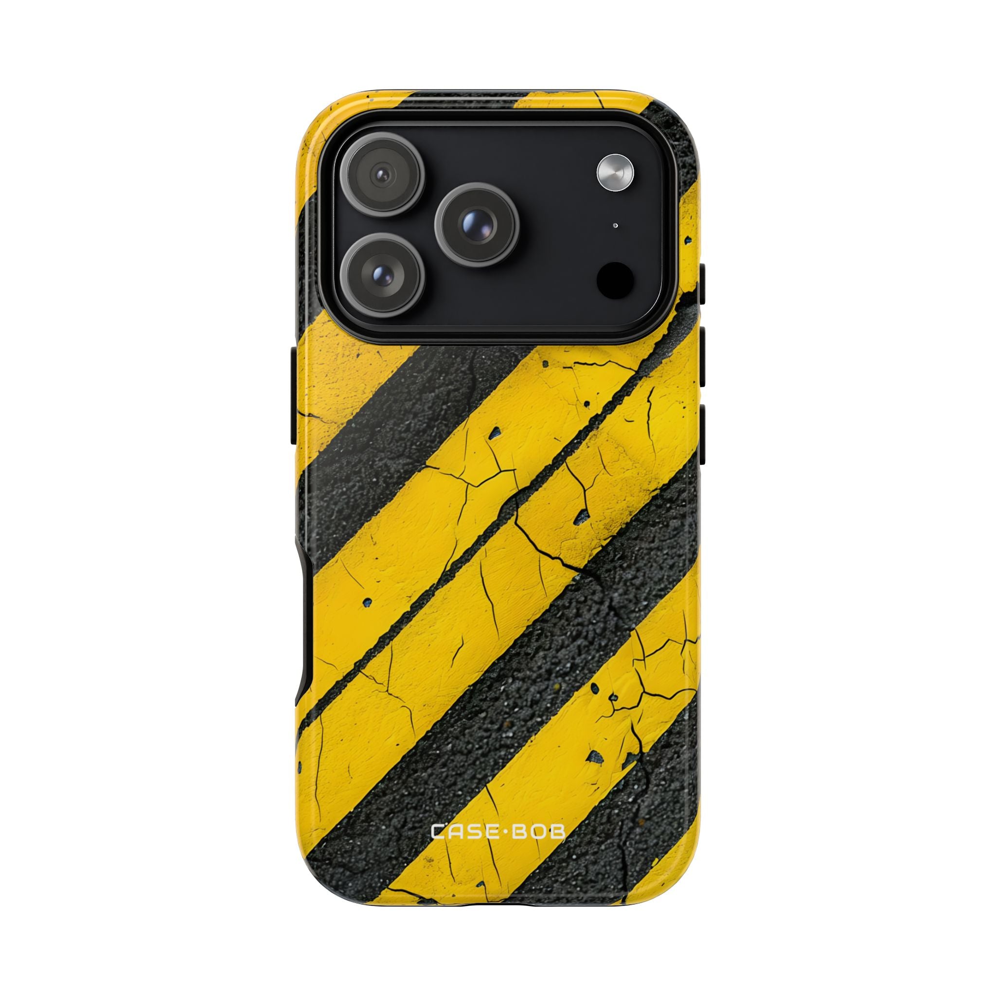 Yellow Stripe Distress iPhone 17 Pro Case - Tough