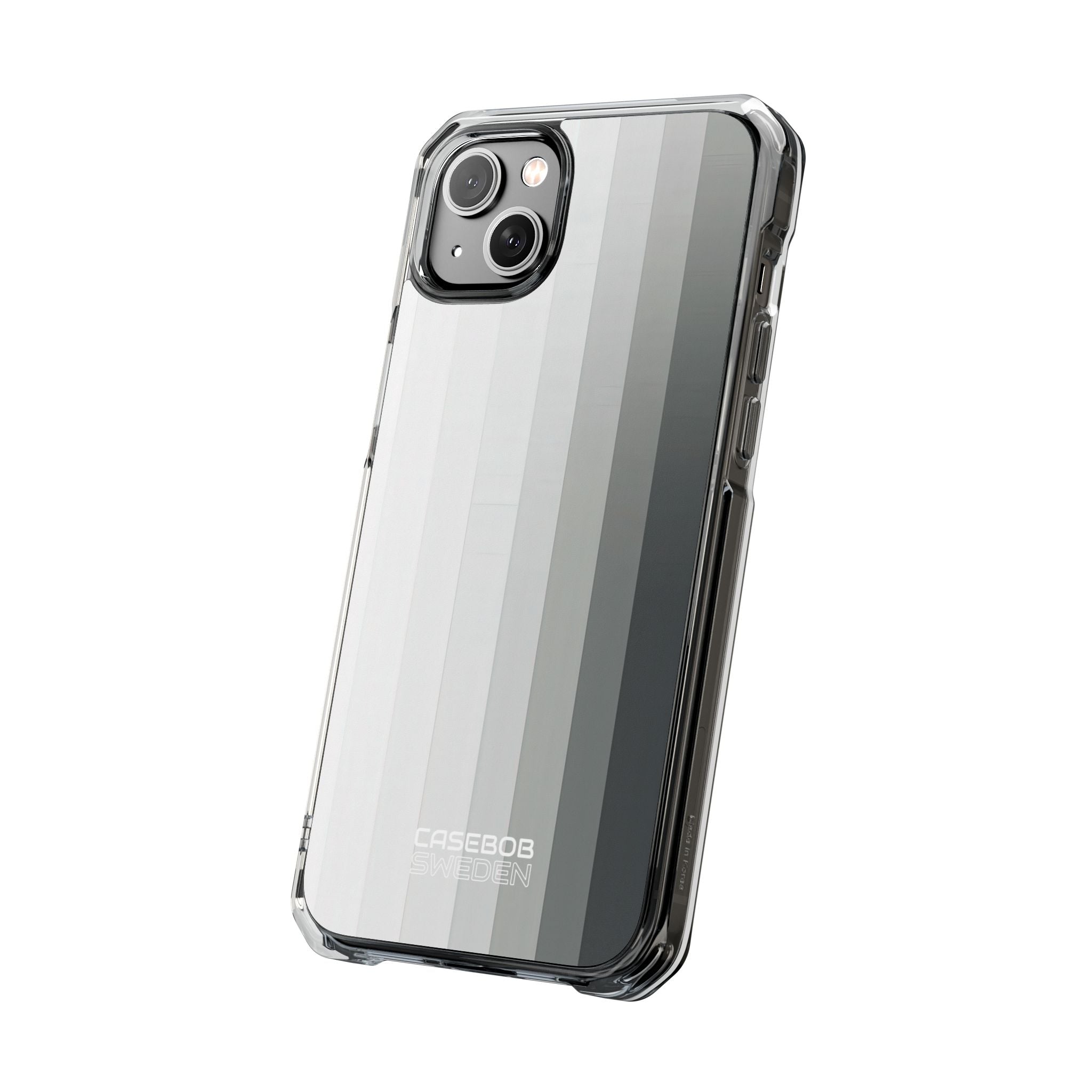 Silver Gradient Stripes iPhone 14 - Impact Clear+