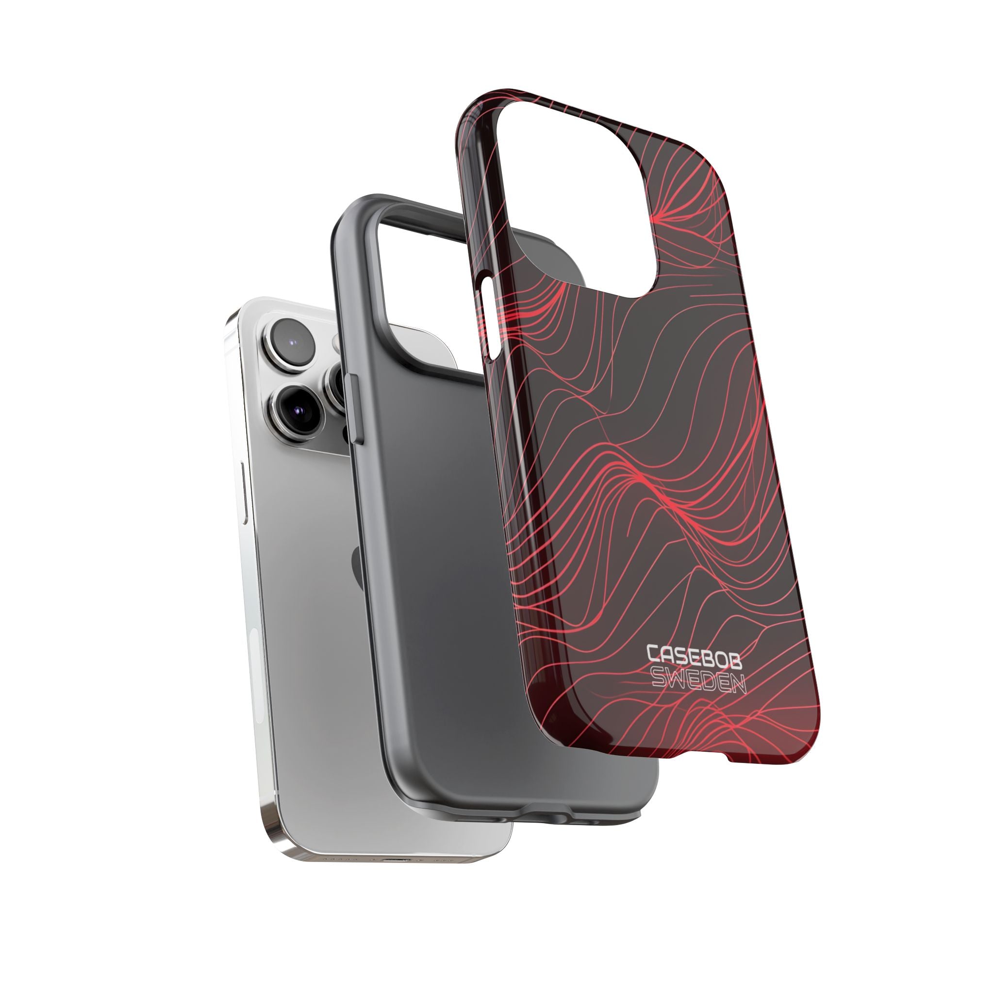 Crimson Waveform Flow iPhone 14 - Tough