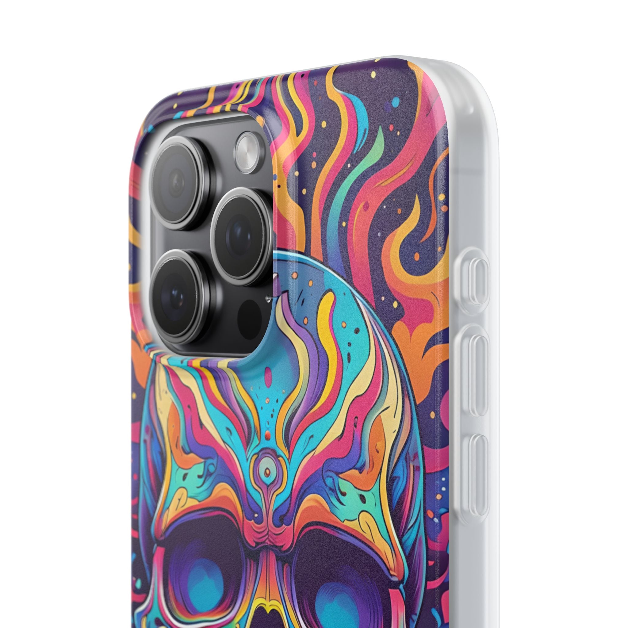 Flaming Skull iPhone 15 Pro Max Case - Soft