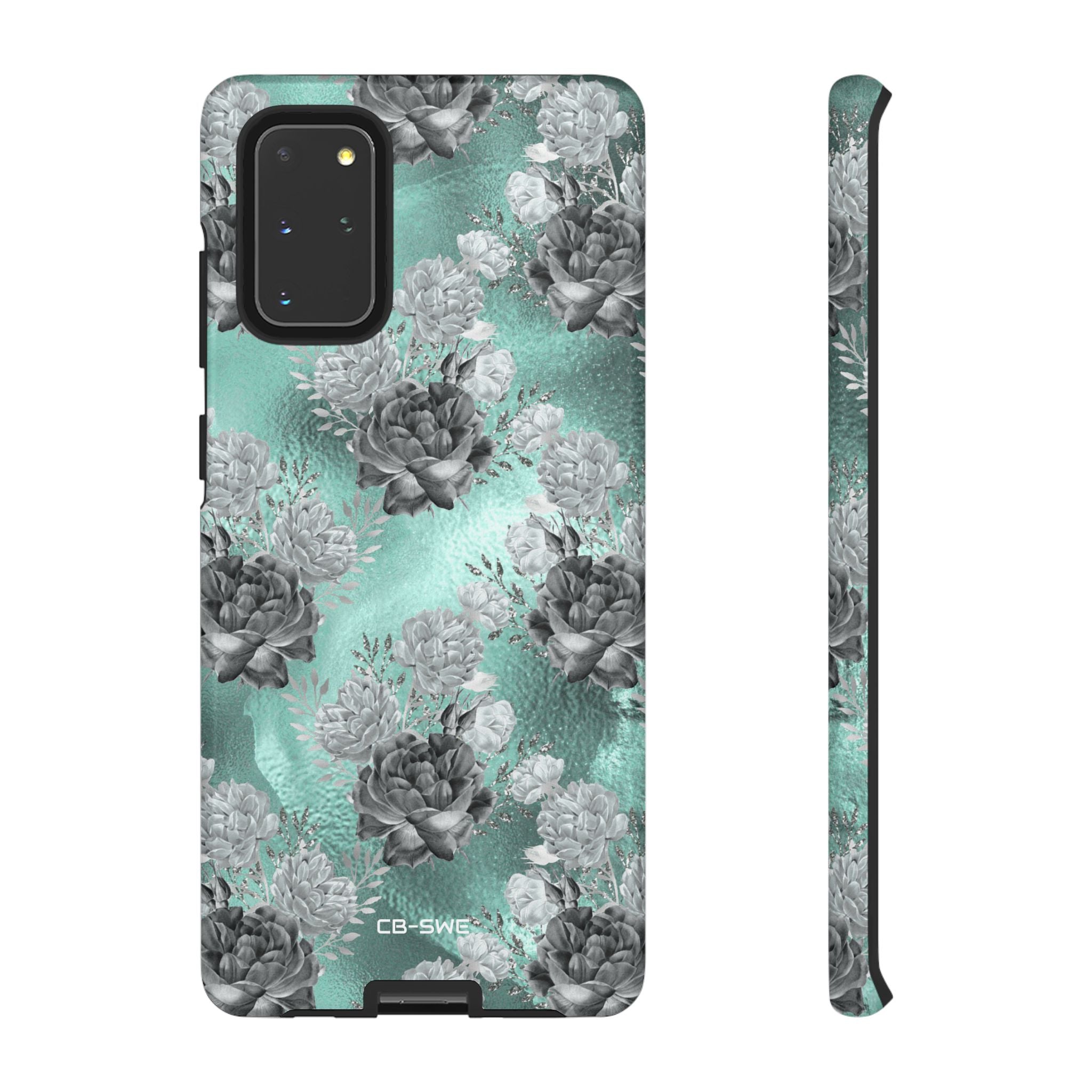 Teal Floral Elegance - Samsung Case