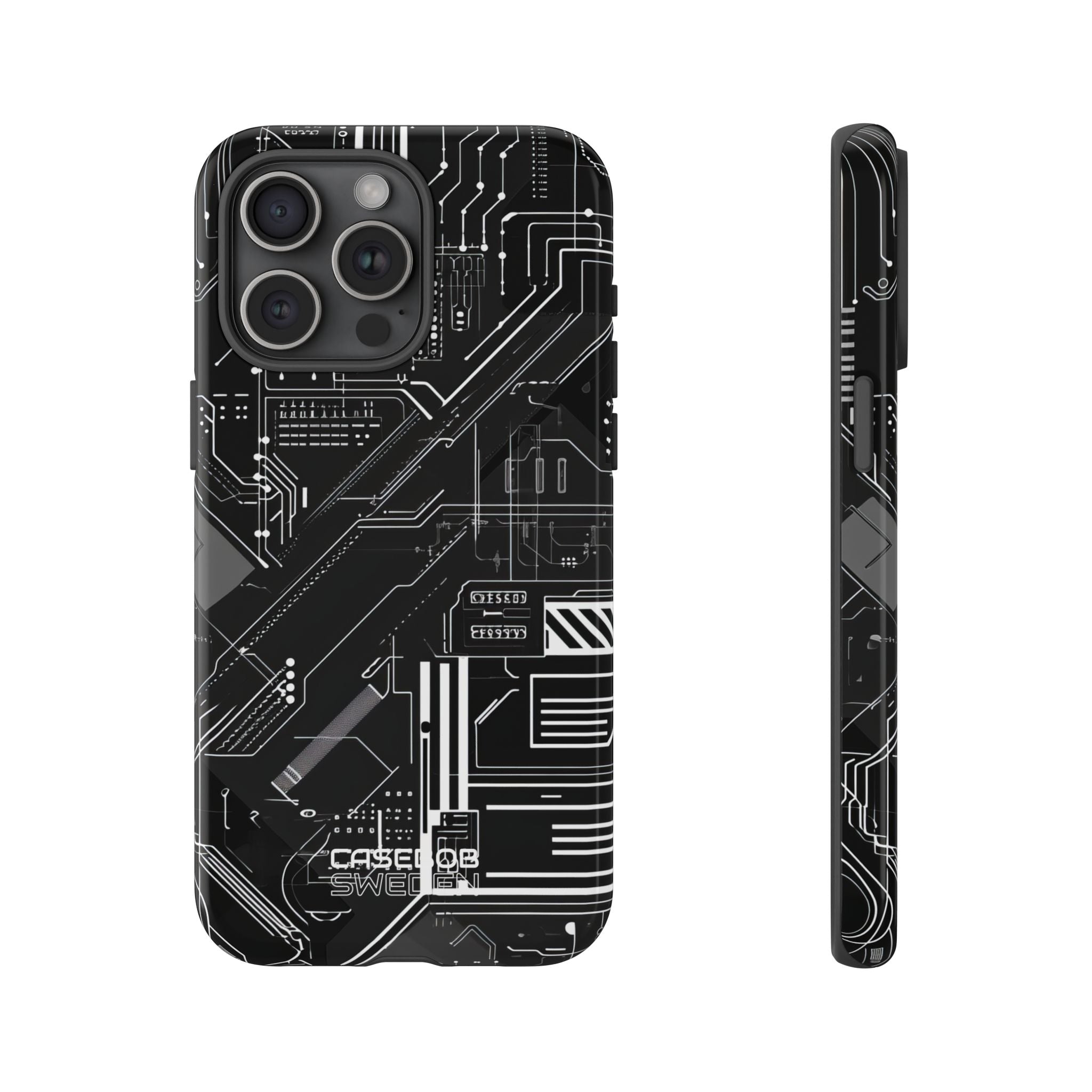 Futuristisch Circuit Raster iPhone 15 - Tough
