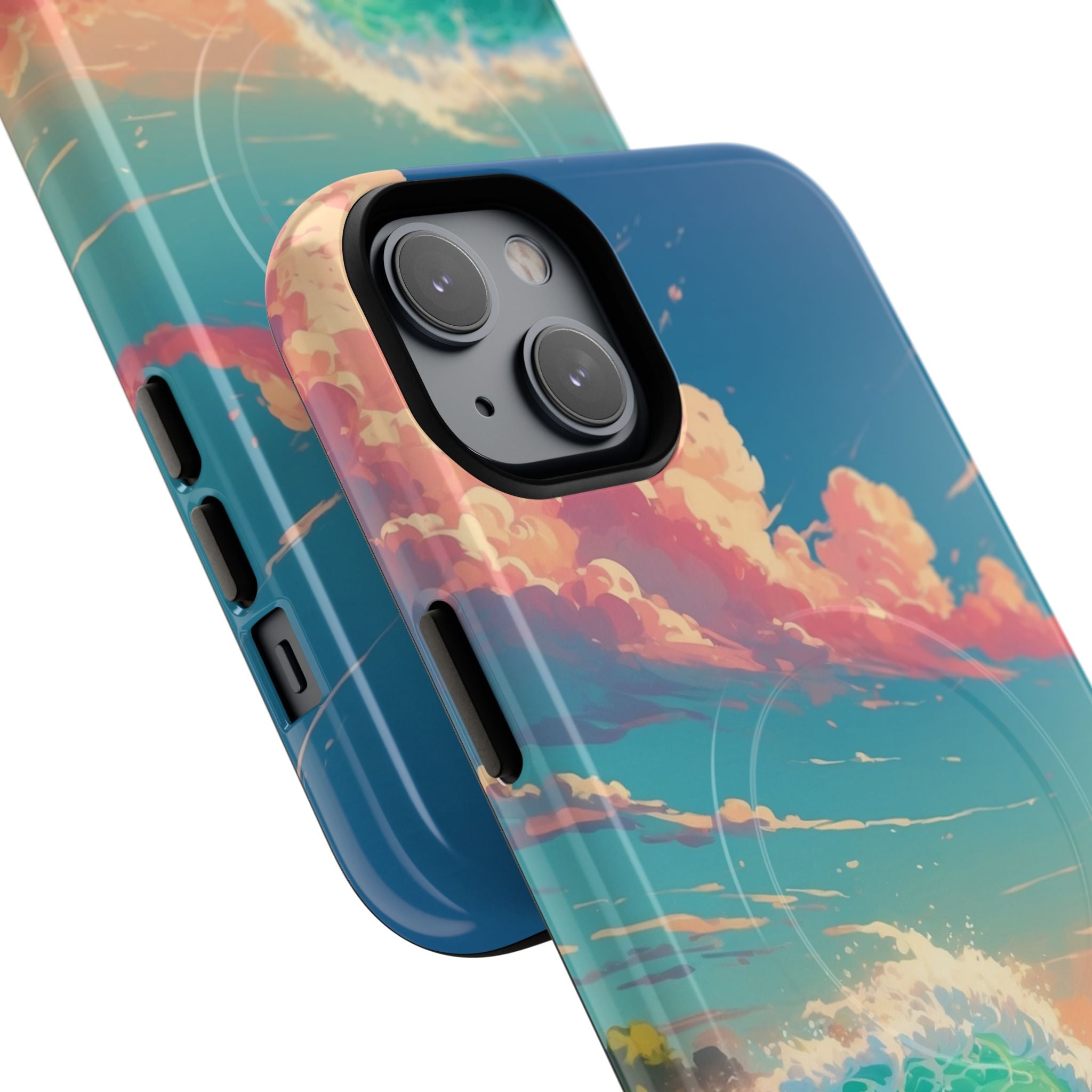 Turquoise Curl iPhone 14 Plus Case - Tough+