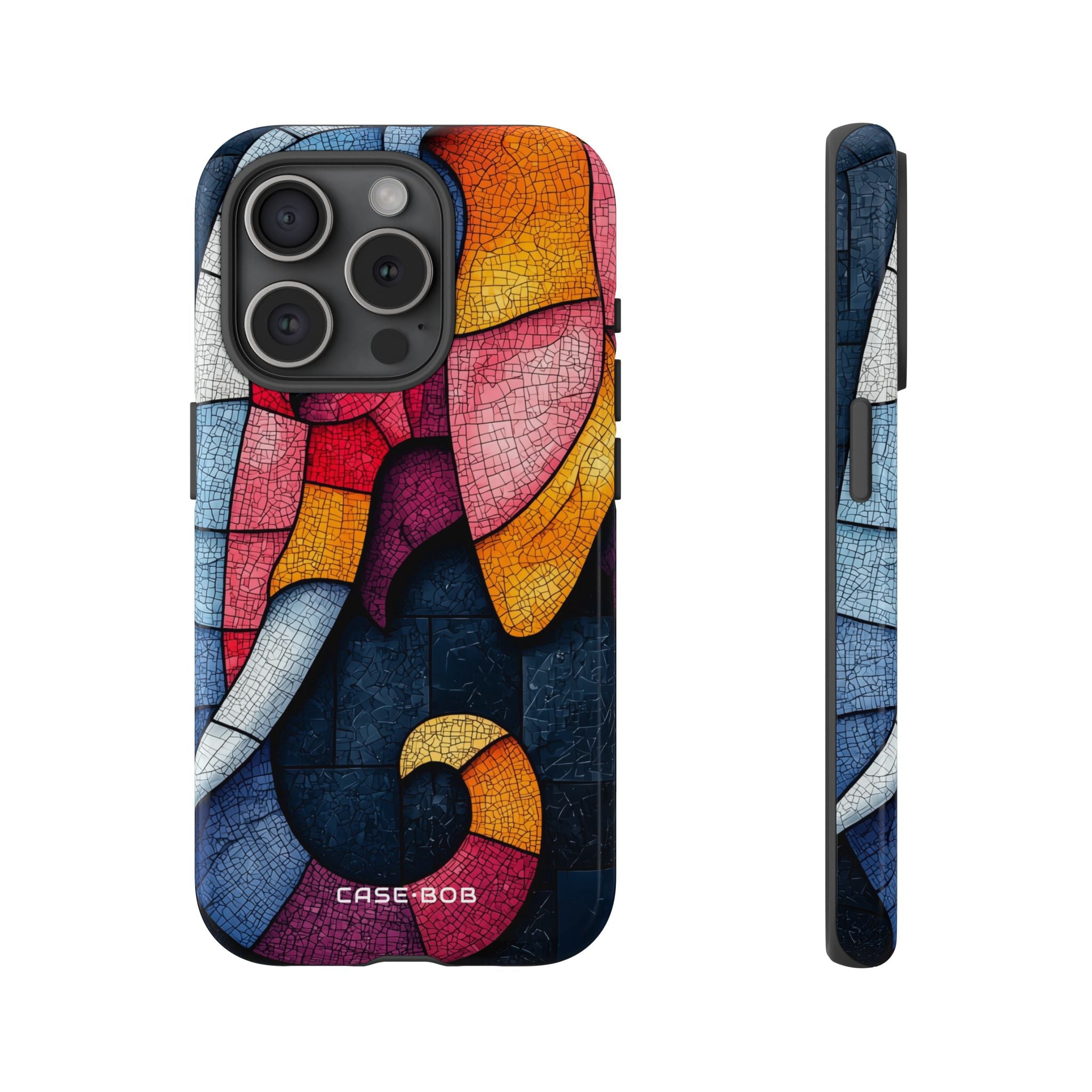 Elephant Mosaic iPhone 15 Pro Case - Tough
