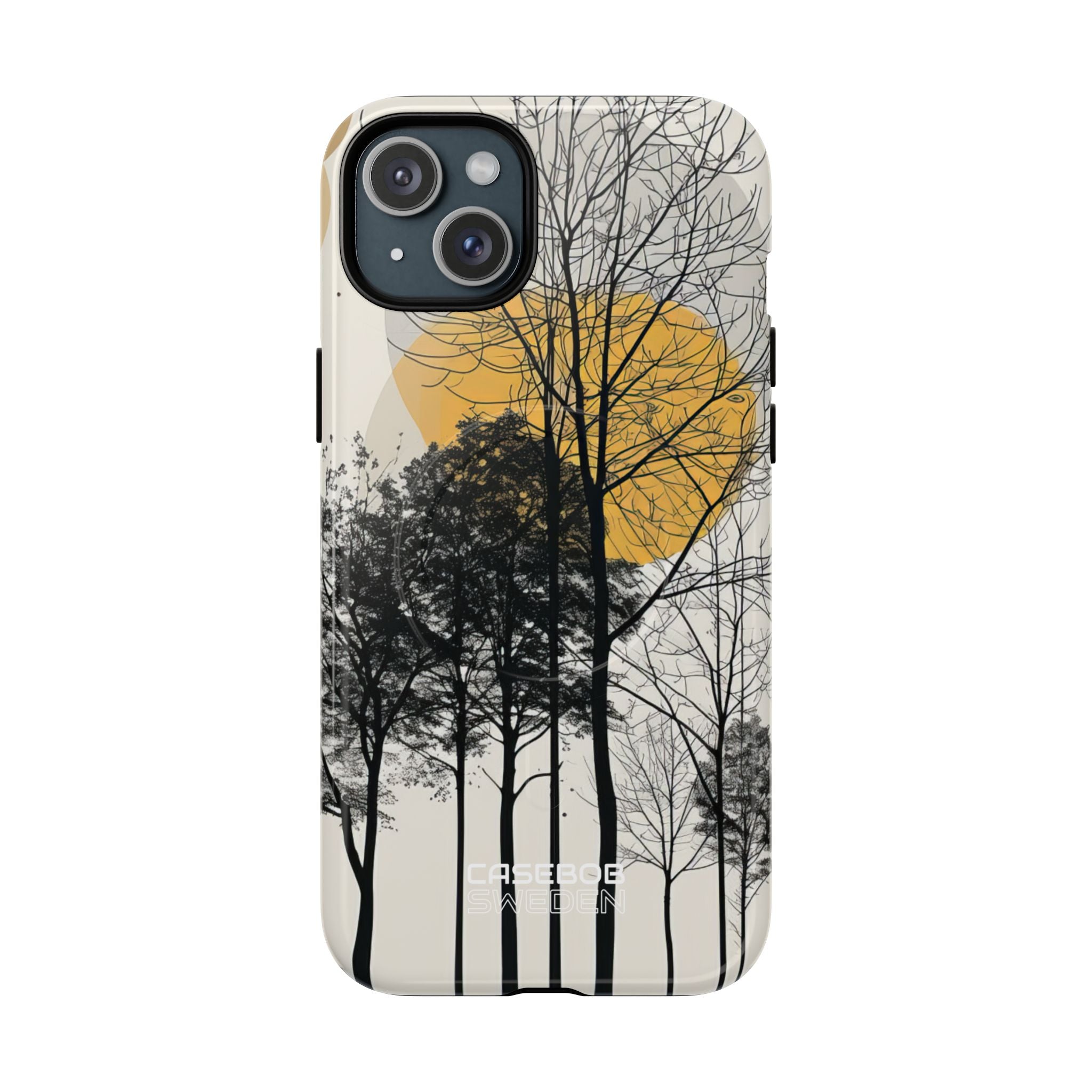 Silhouette della Foresta Dorata iPhone 15 - Tough+