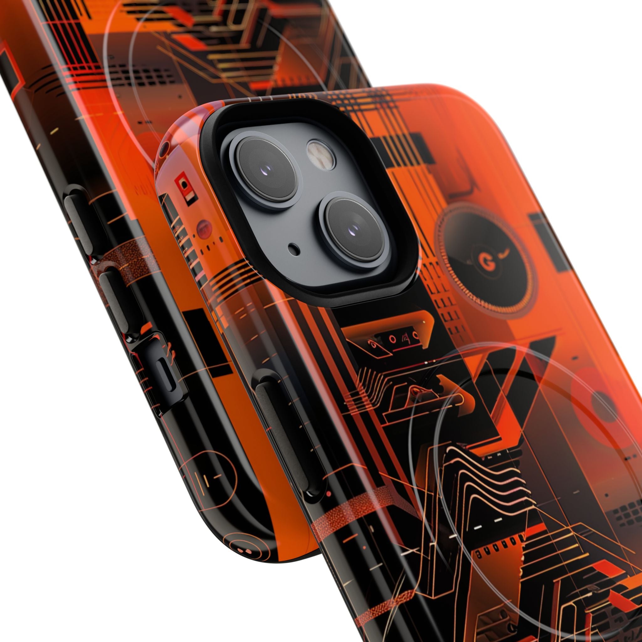 Orange Circuit Dreams iPhone 14 - Tough+