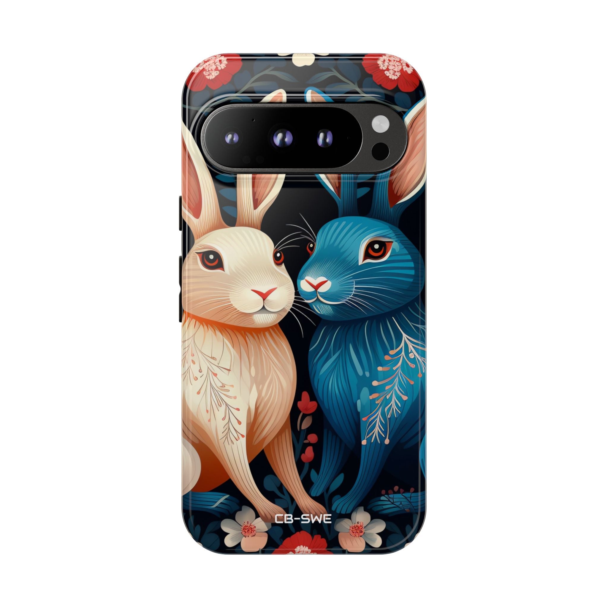 Rabbits Embrace Blossoms - Google Pixel Case