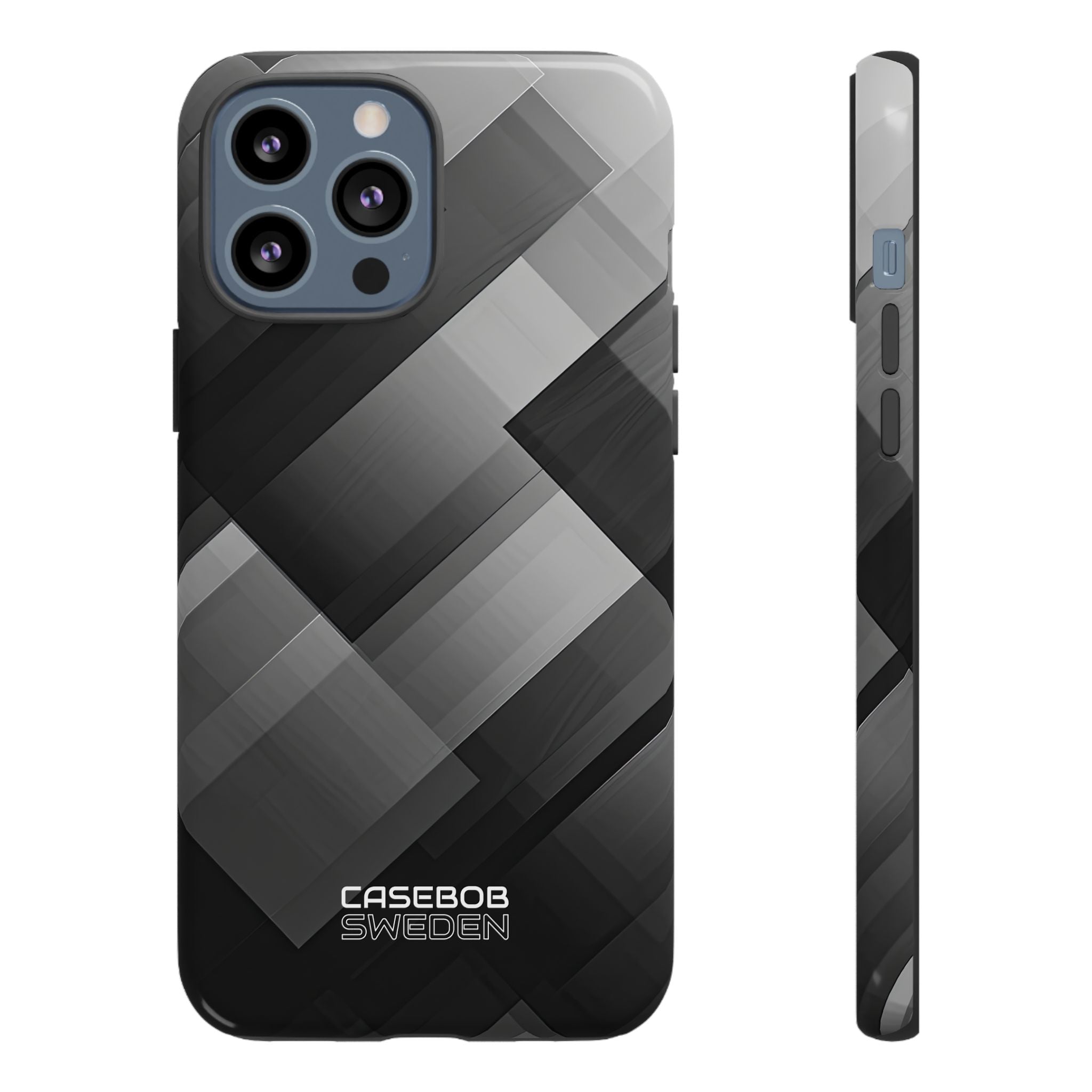 Grayscale Geometric Layers iPhone 13 - Tough