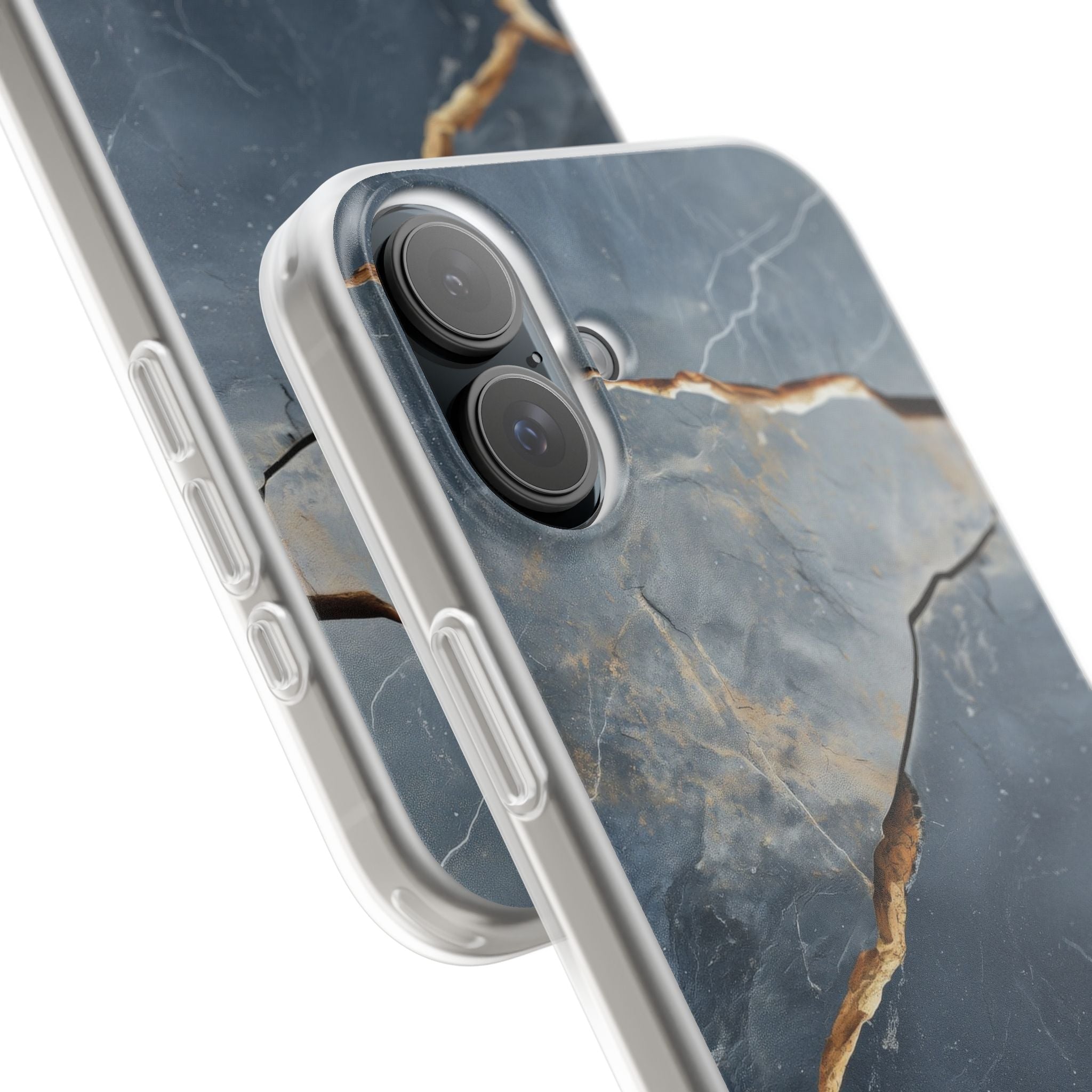 Jagged Vein Navy iPhone 16 Plus Case - Soft