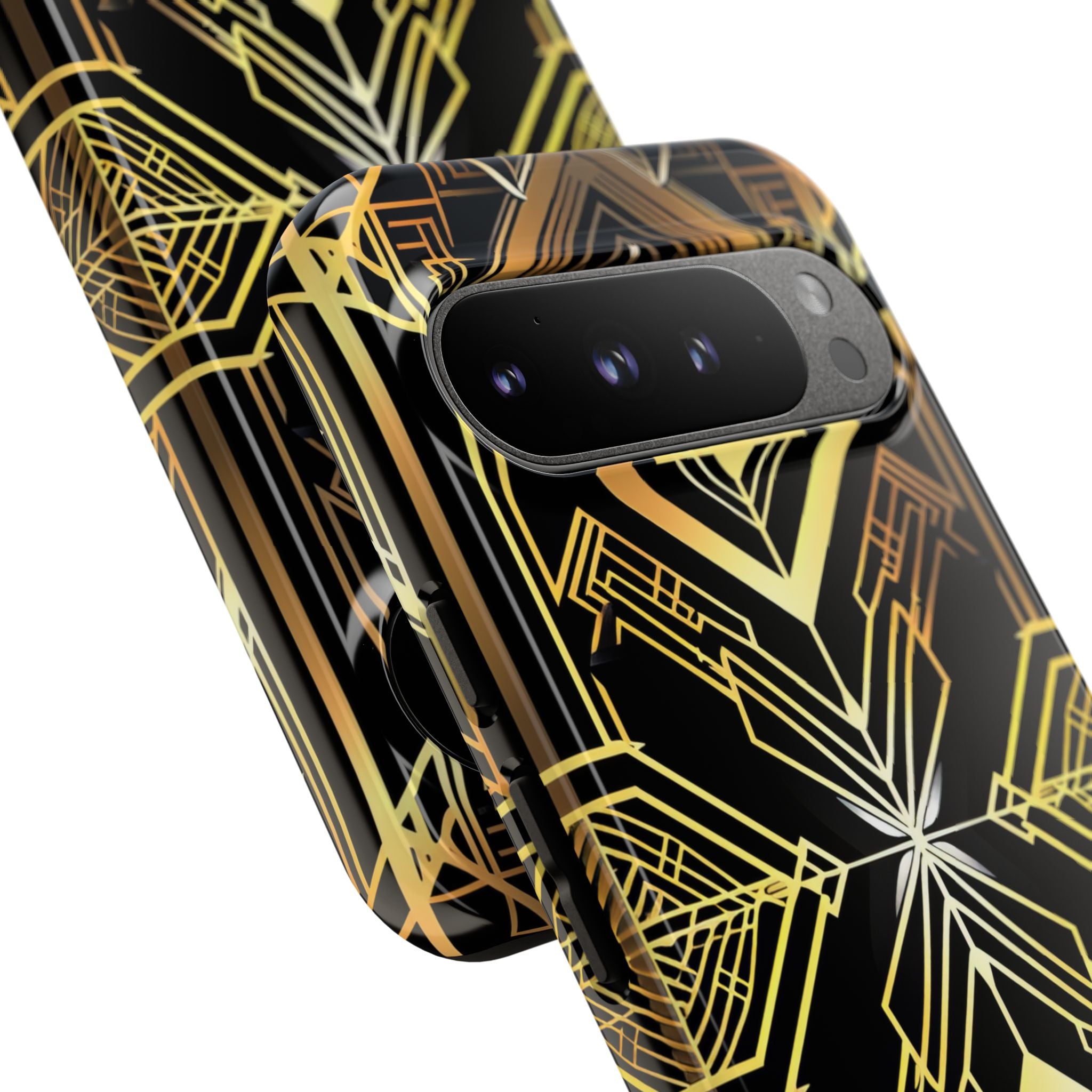 Golden Geometric Symphony Google Pixel 9 - Tough