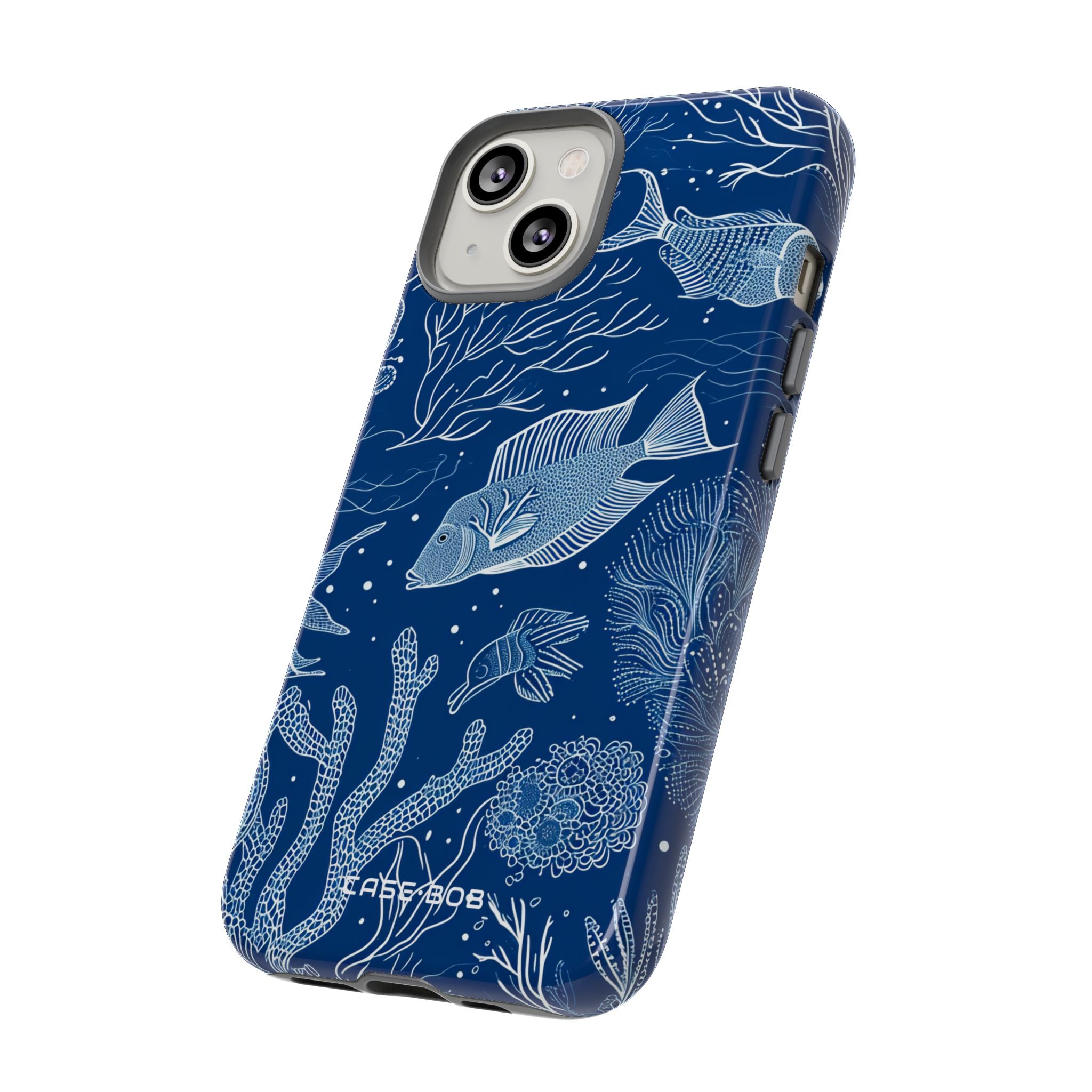 Navy Scale Reef iPhone 14 Case - Tough