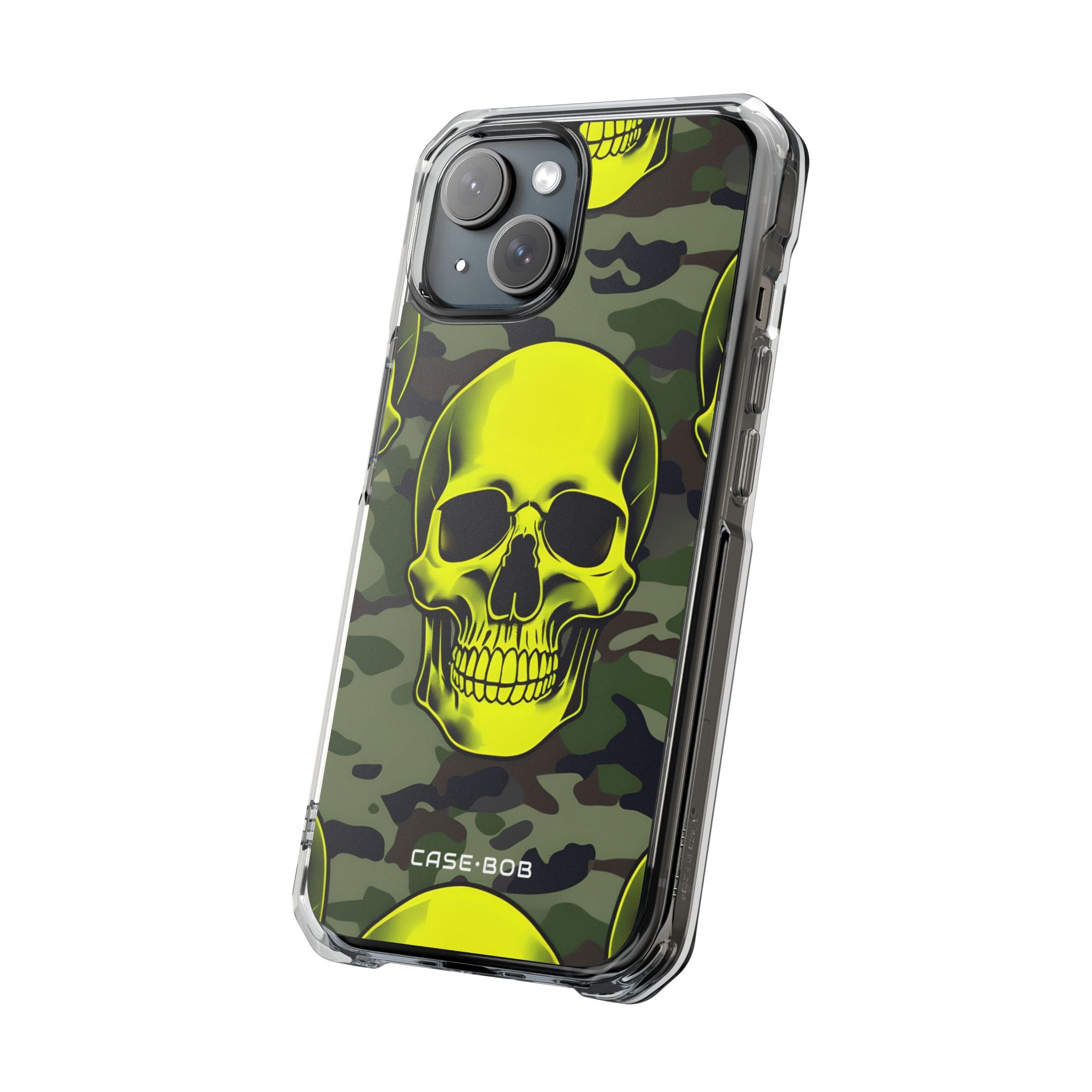 Neon Skull Camo iPhone 15 Case - Impact
