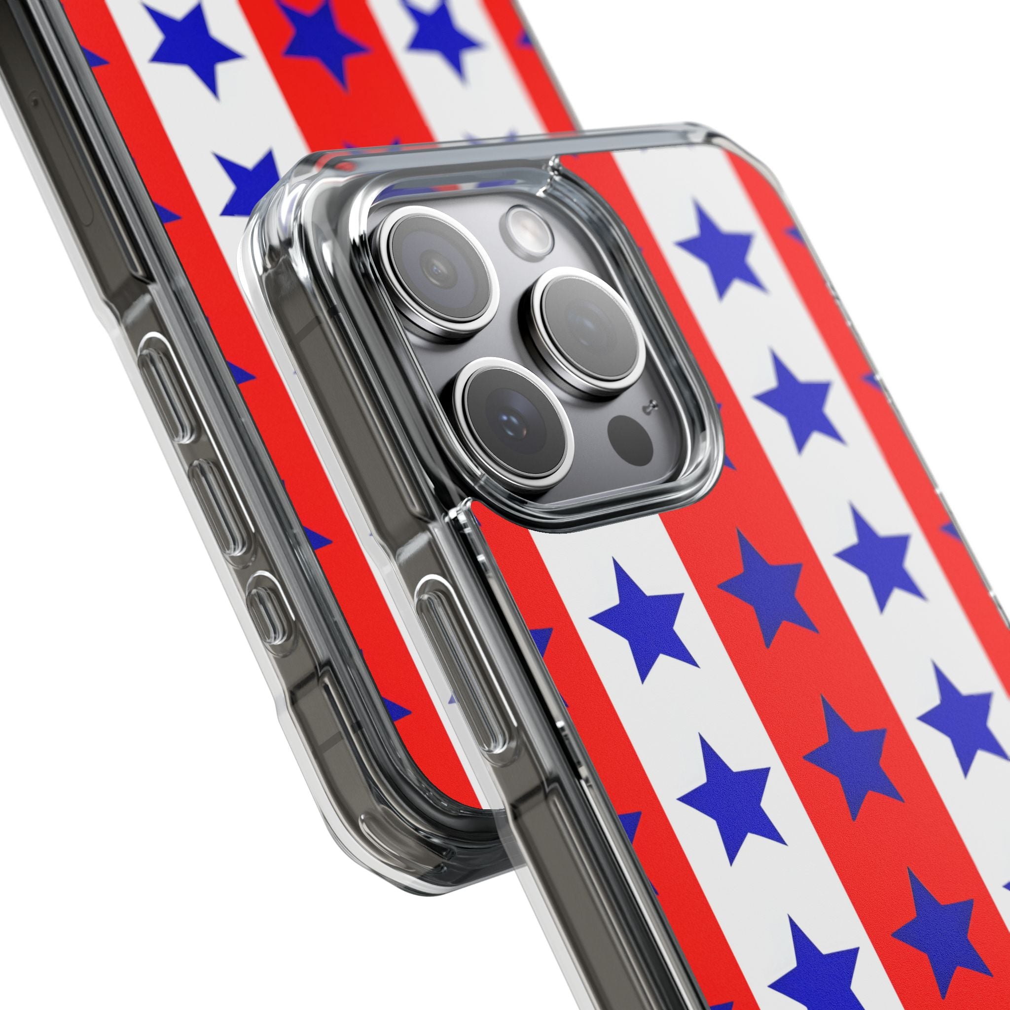 Patriotic American Flag Inspired Seamless iPhone 15 - Impact Clear+