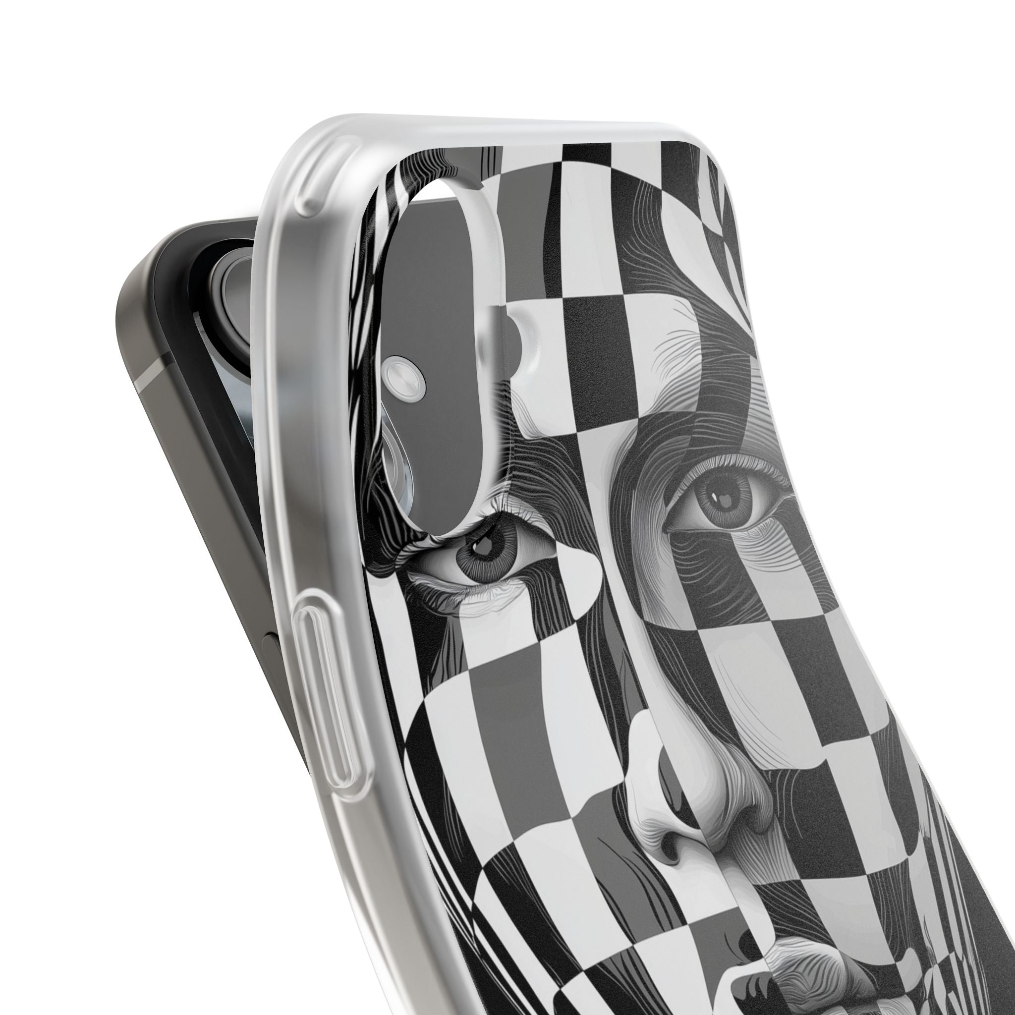 Checkered Face iPhone 16 Plus Case - Soft
