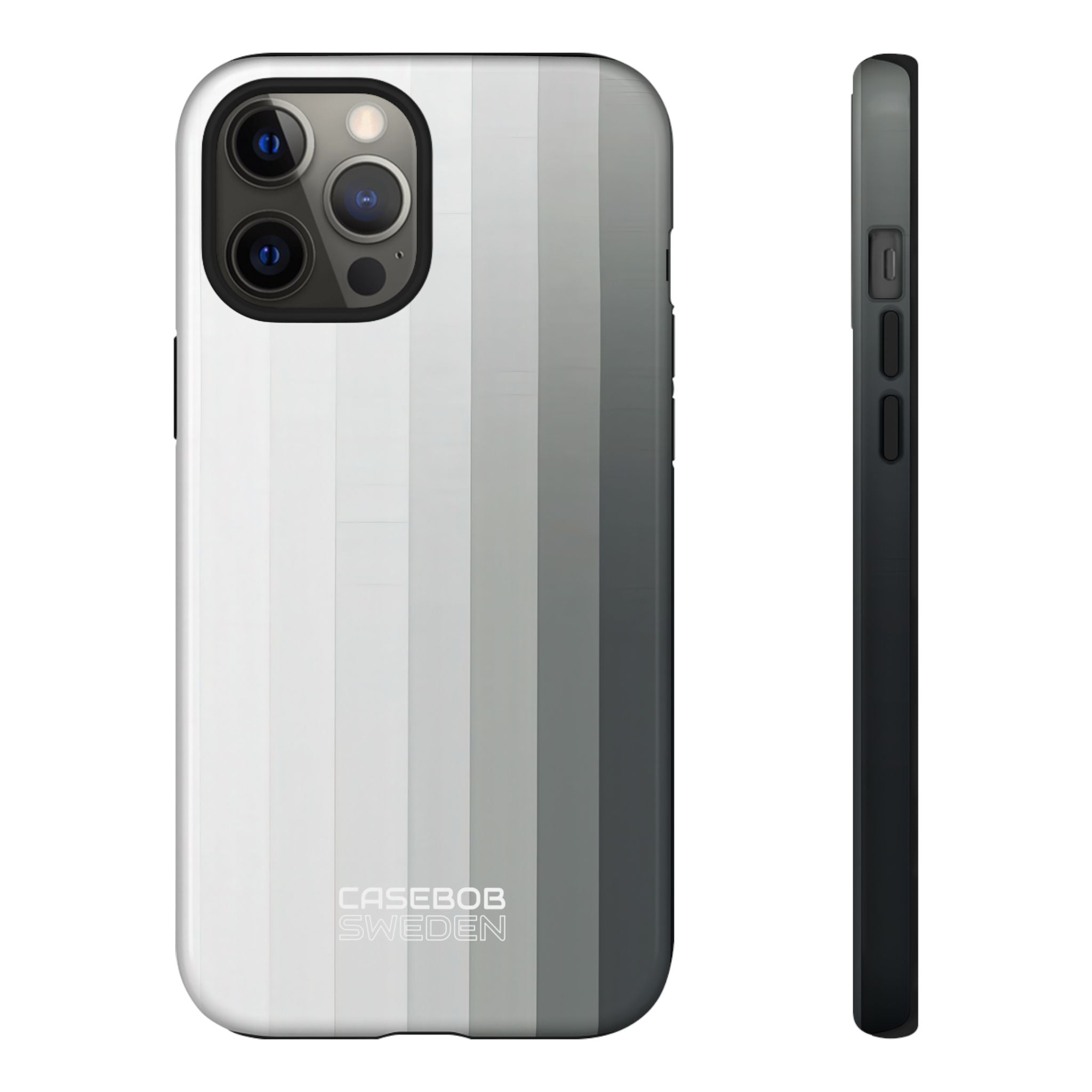 Silver Gradient Stripes iPhone 12 - Tough