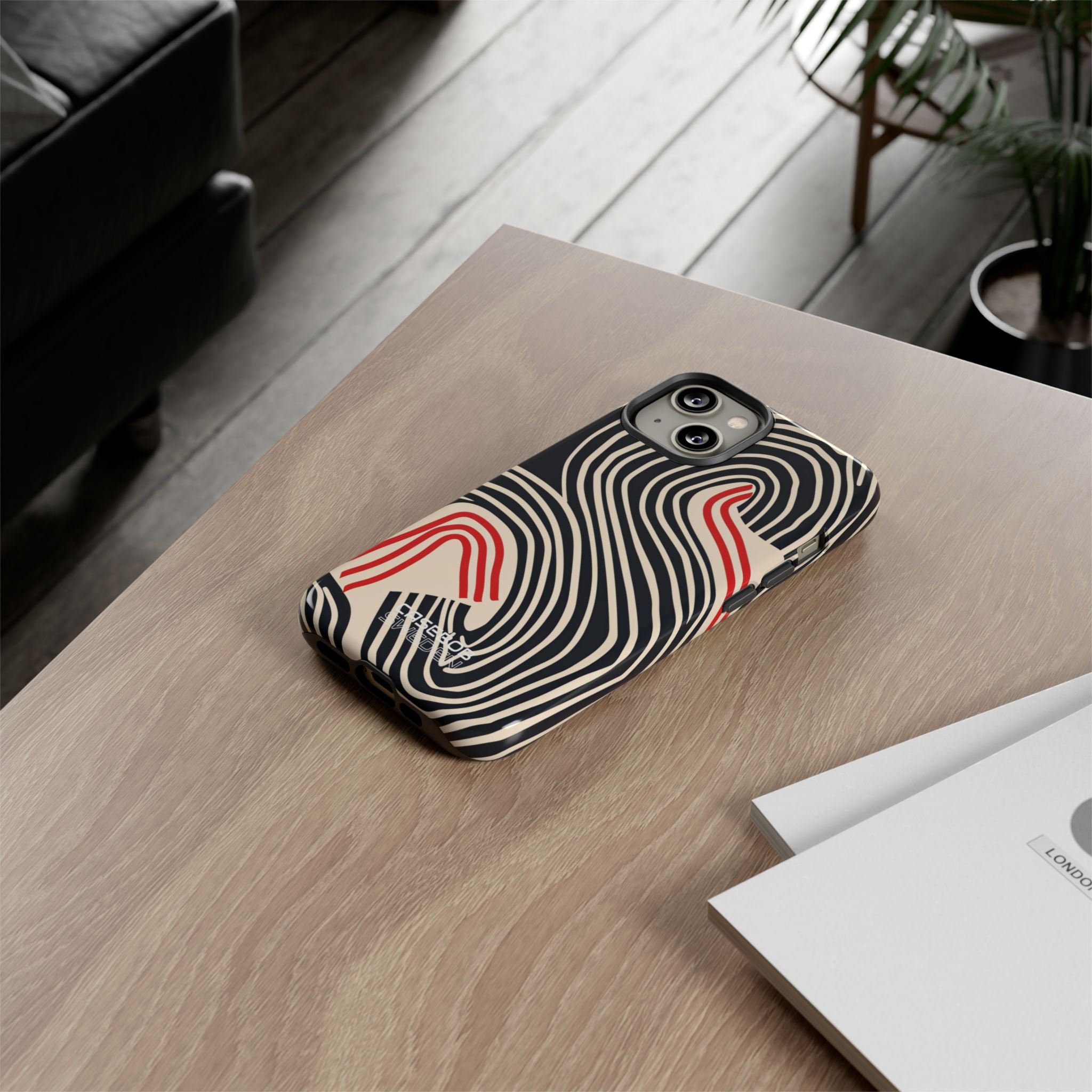 Wavy Red Flow iPhone 14 - Tough