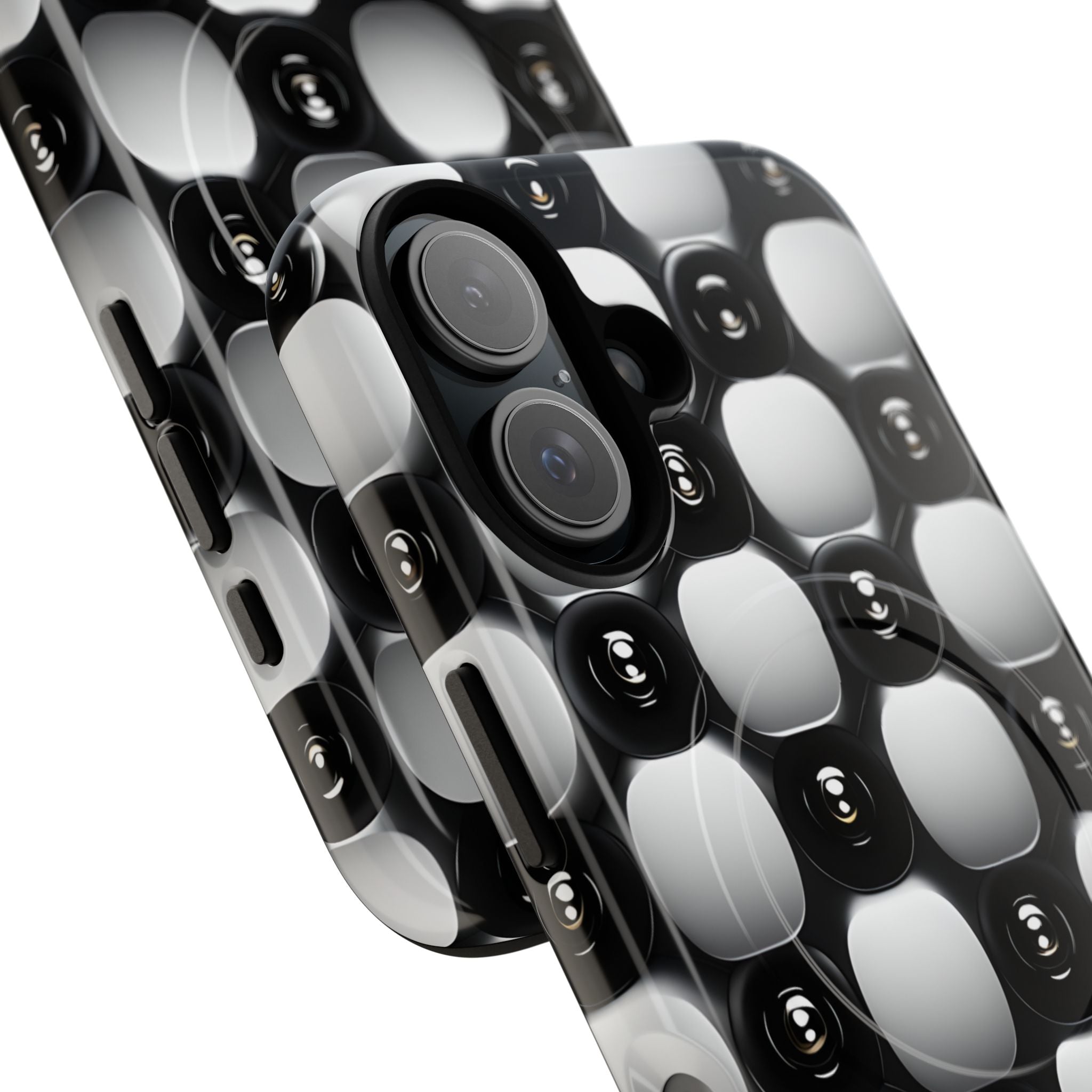 Monochrome Circular Grid iPhone 16 - Tough+