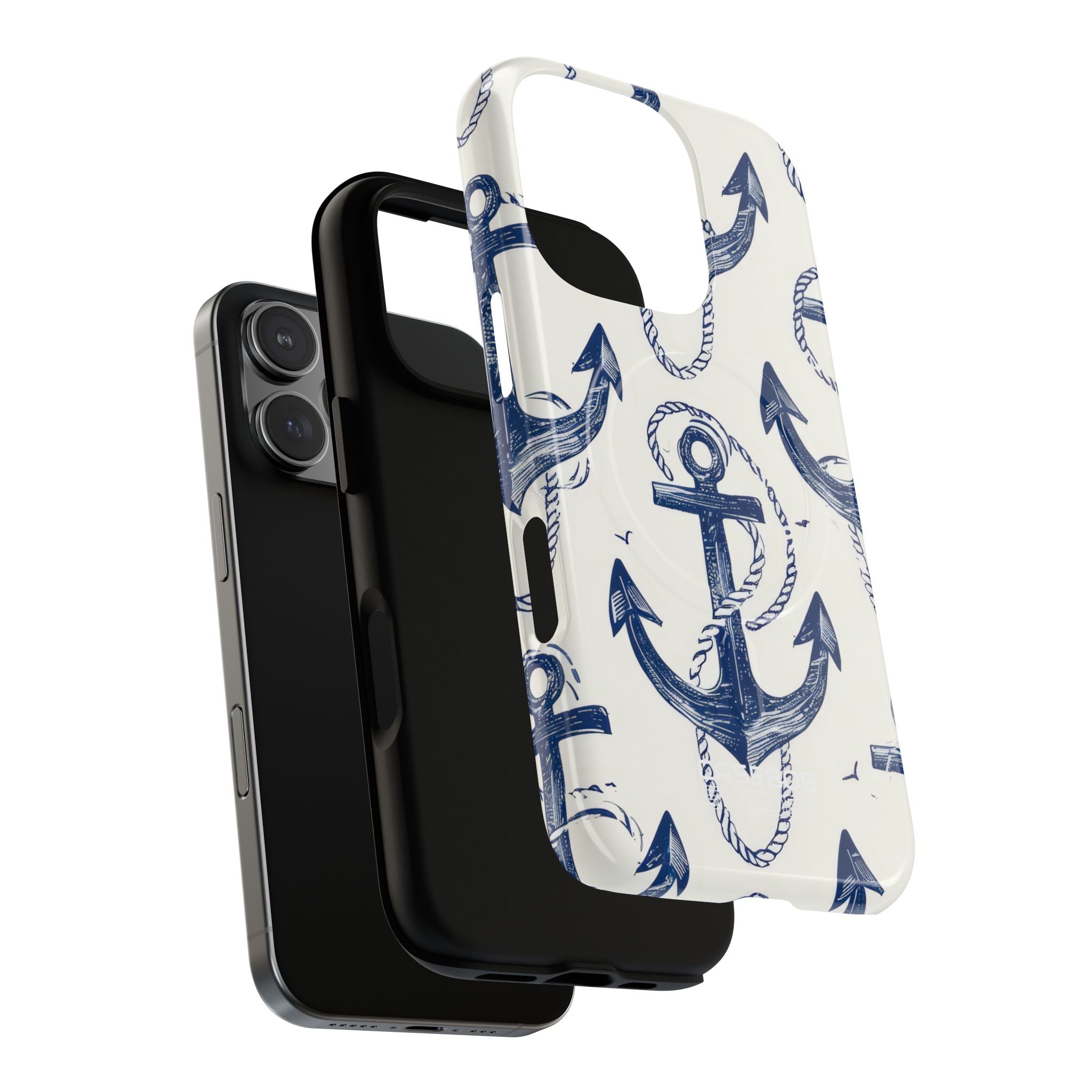 Navy Anchor Tapestry iPhone 16 - Tough+
