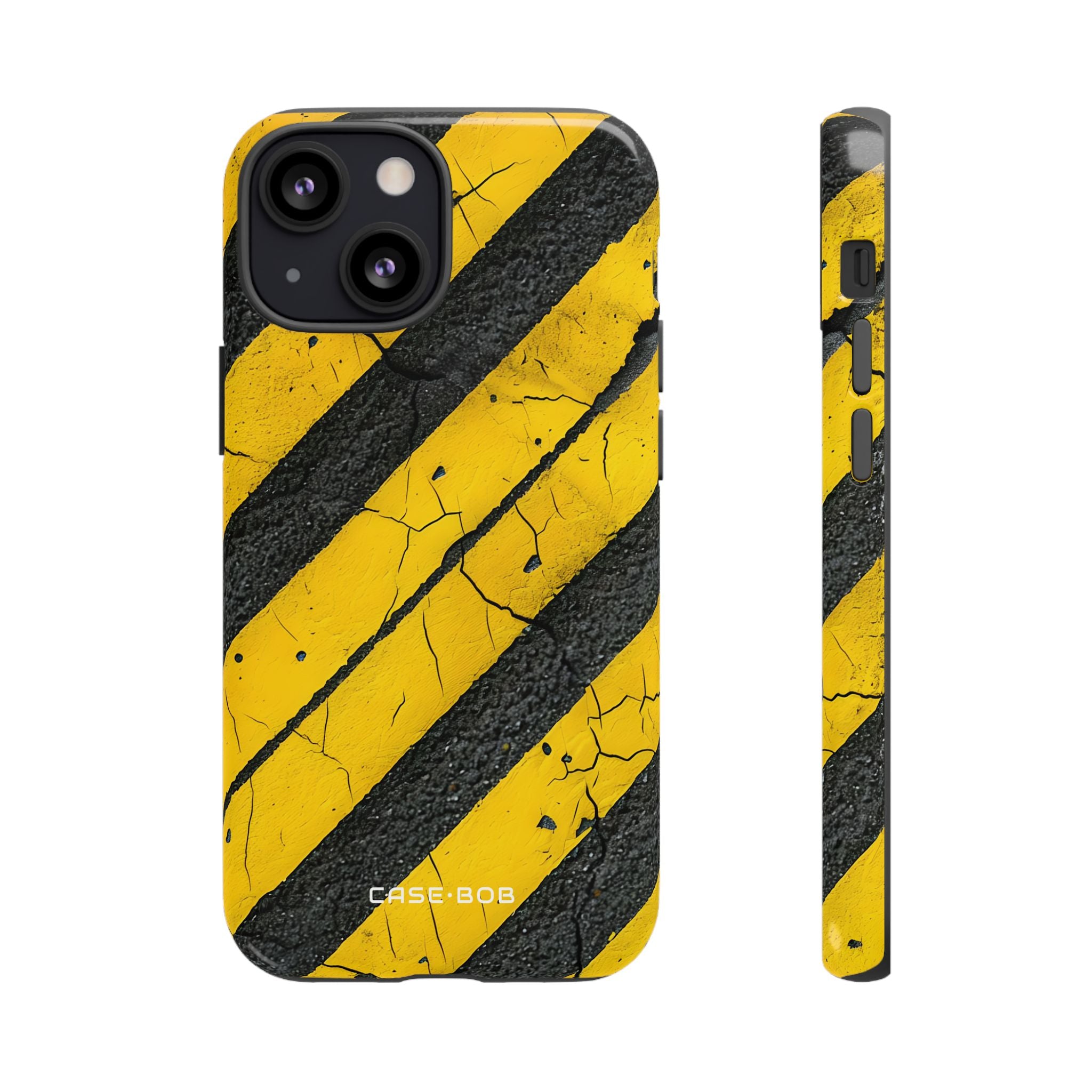 Yellow Stripe Distress iPhone 13 Mini Case - Tough