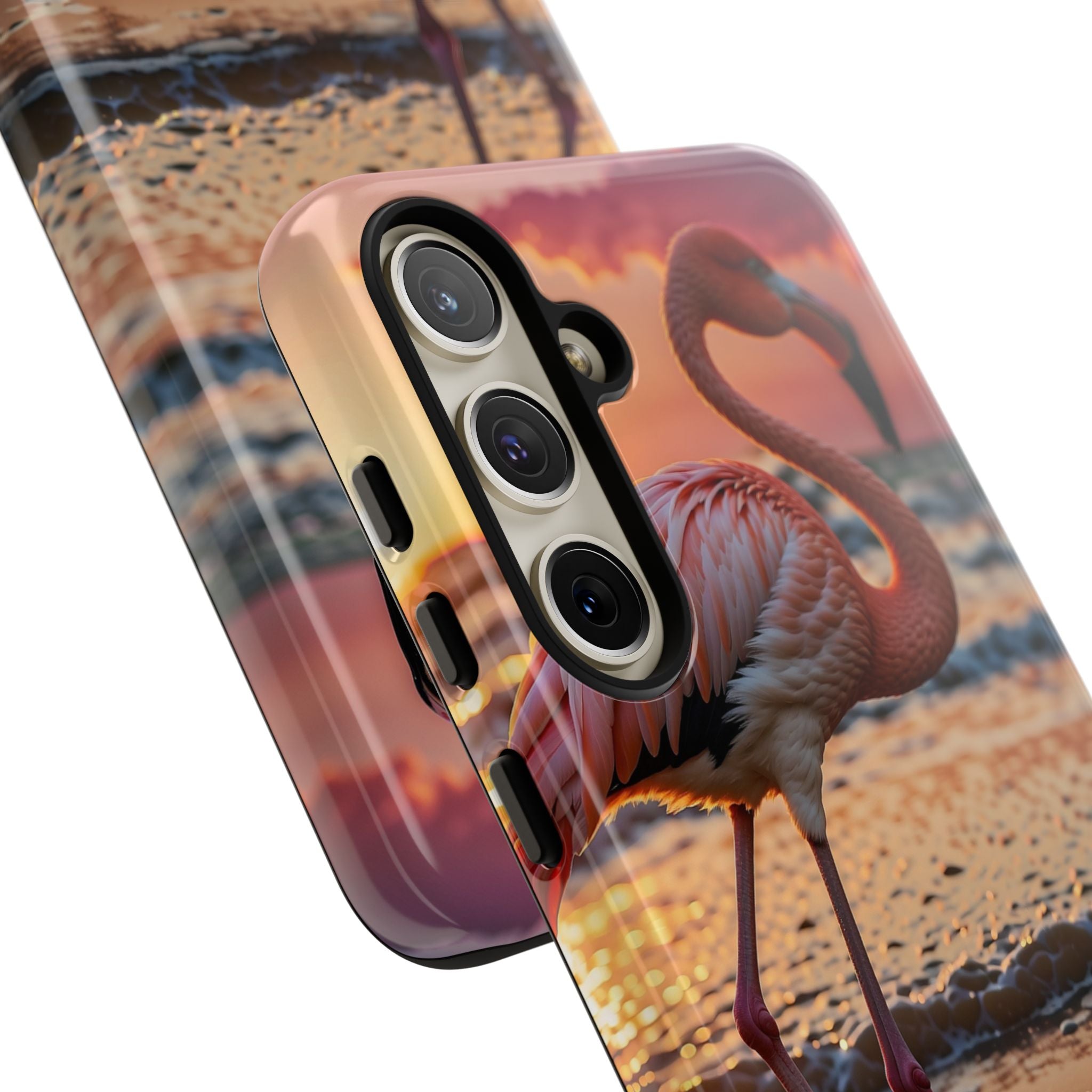 Sunset Flamingo Stand - Samsung Case