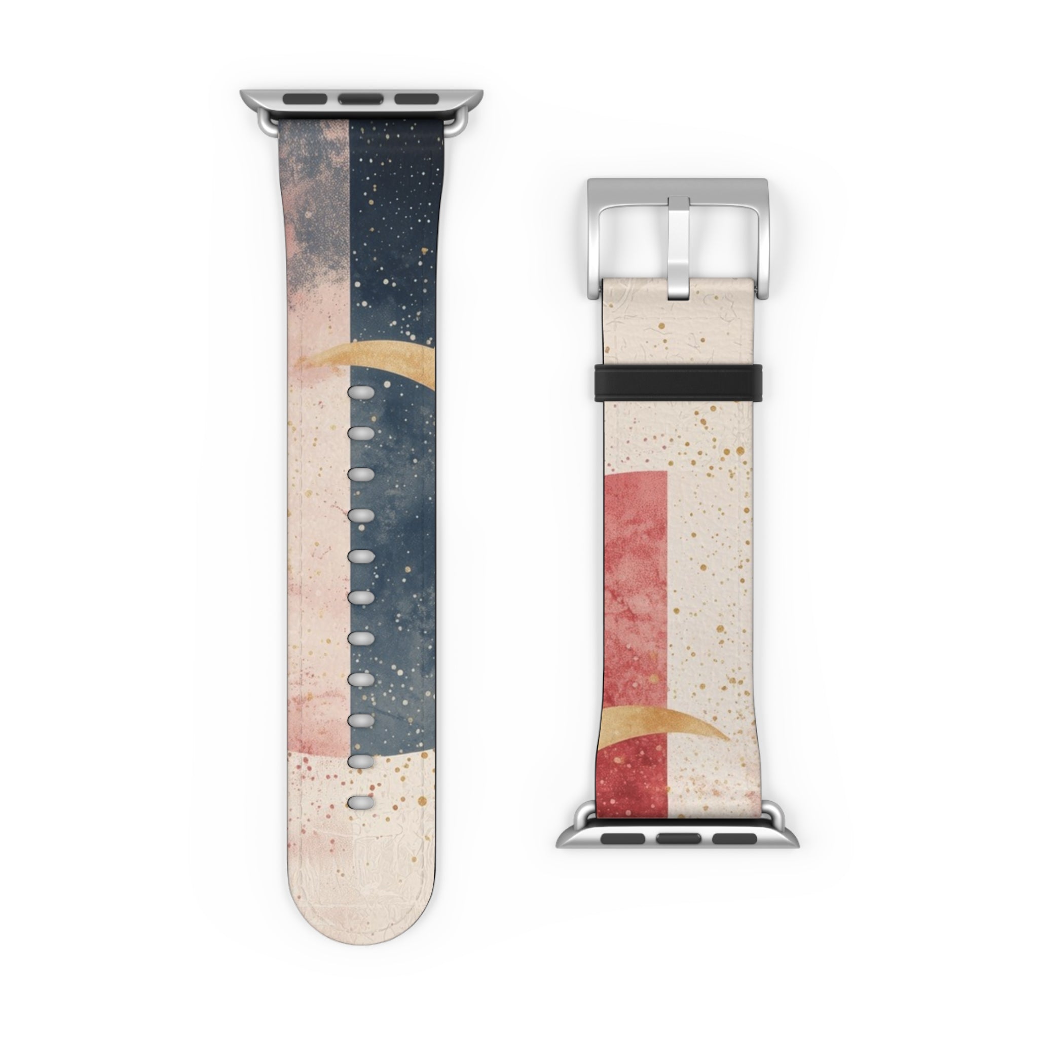 Golden Crescents Crimson - Watch Band