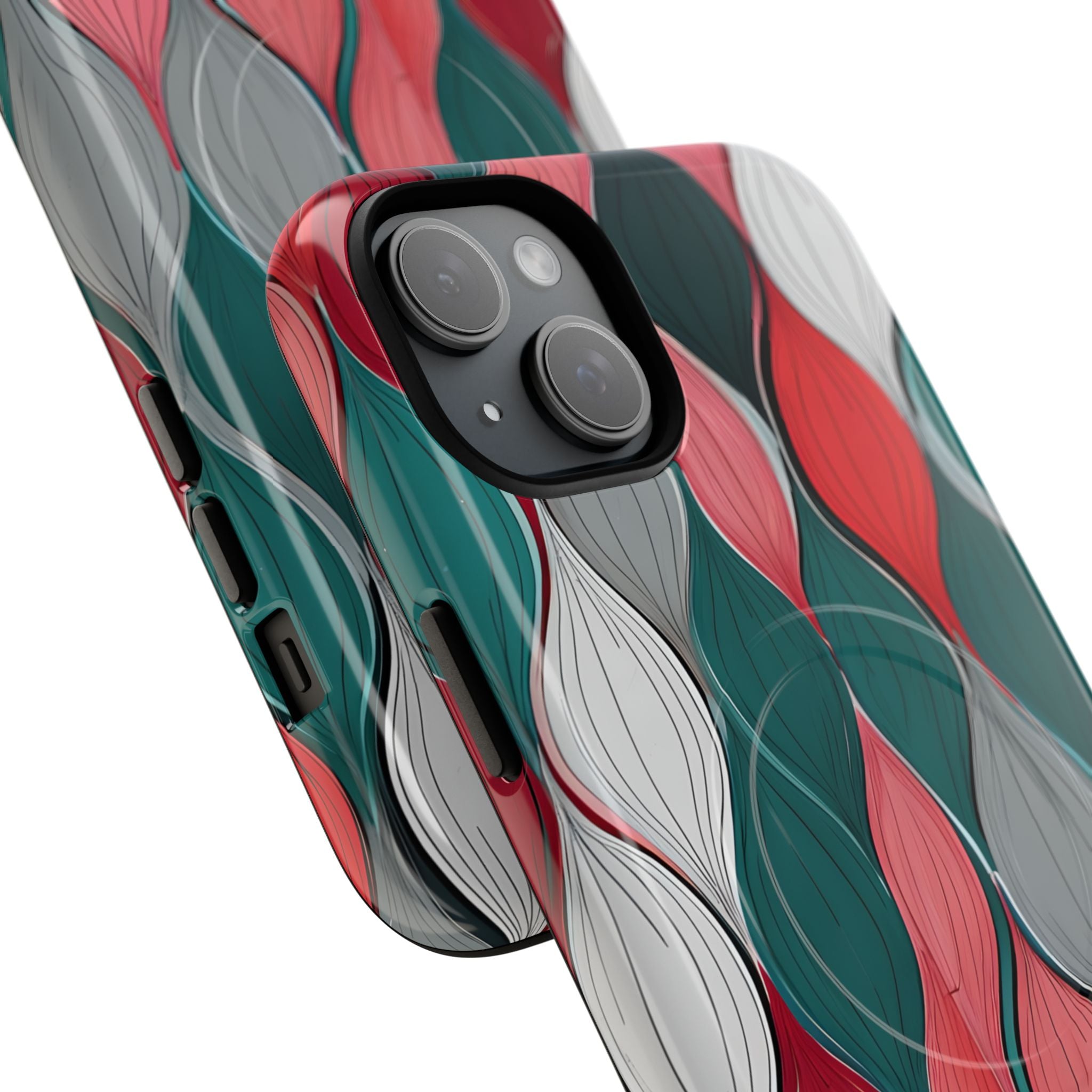 Leaf Cascade Teal iPhone 15 Plus Case - Tough+