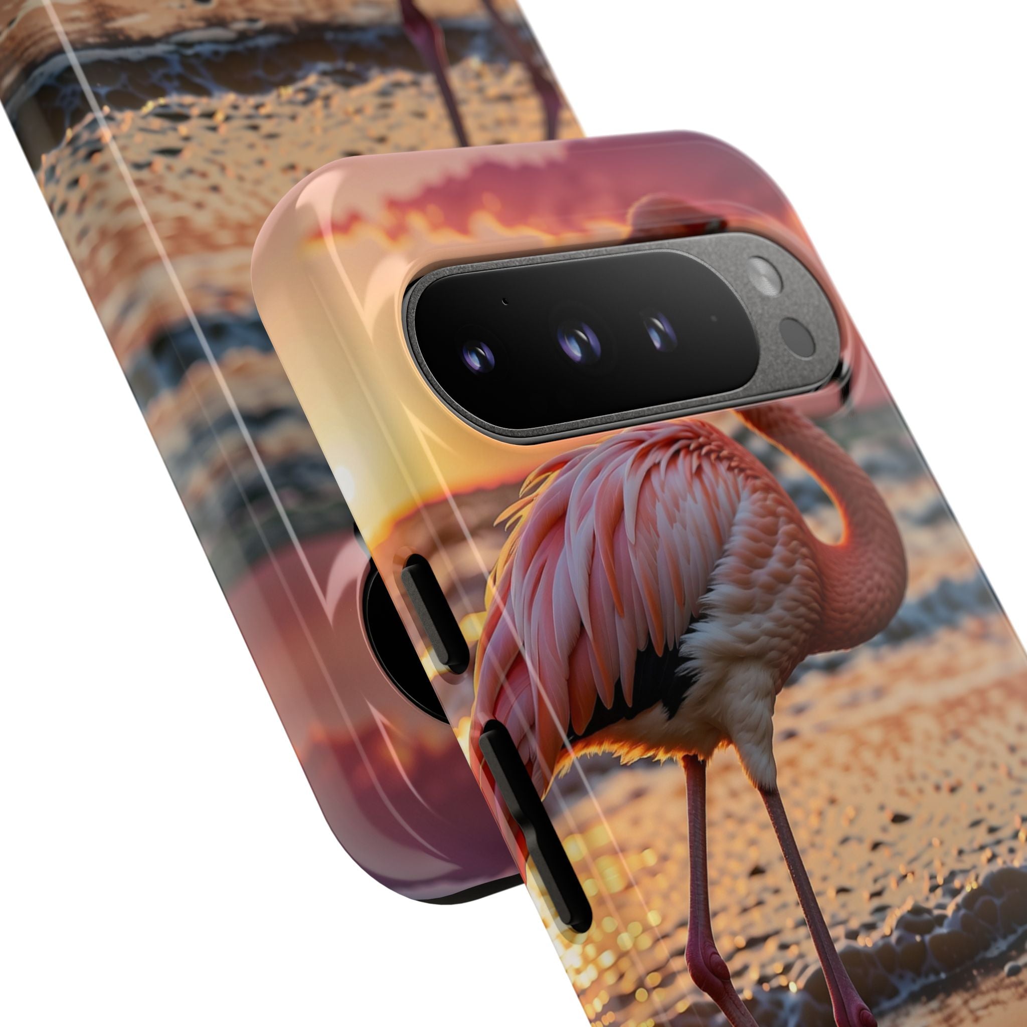 Sunset Flamingo Stand - Google Pixel Case