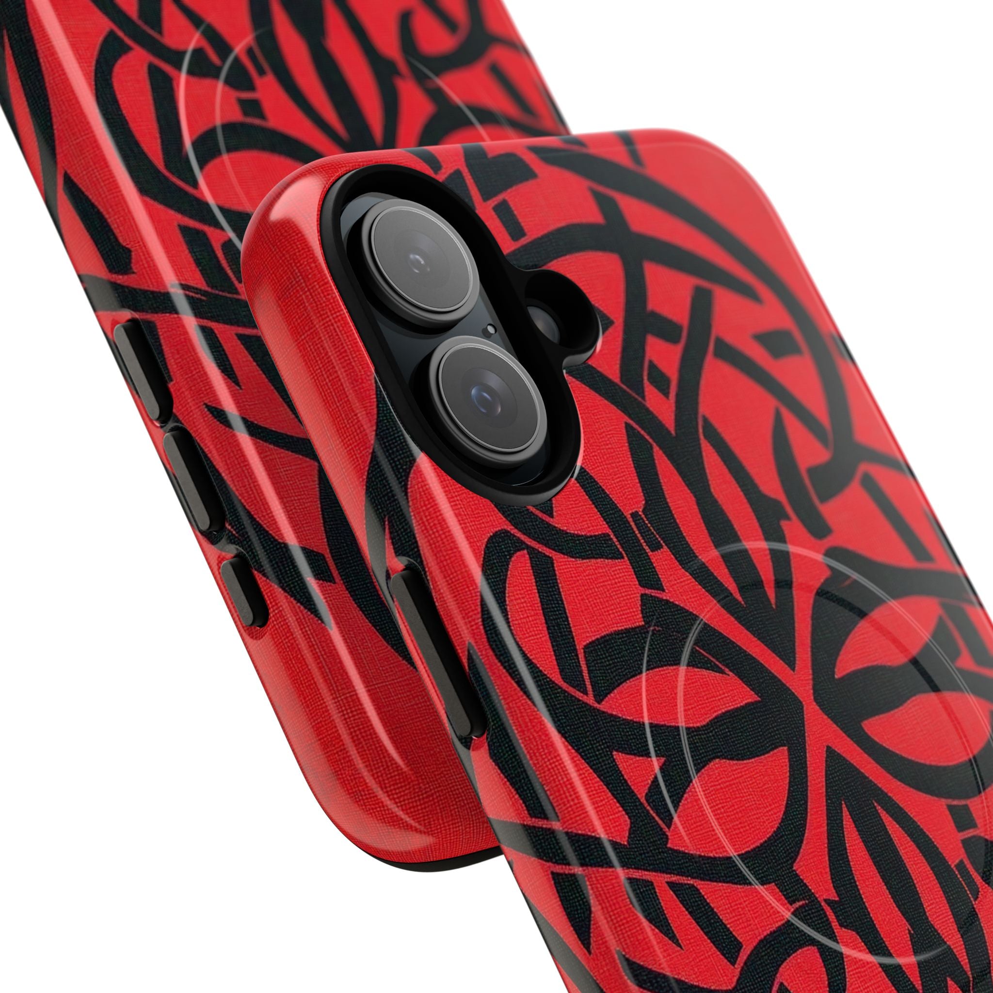 Wunderschöne rote symmetrische keltische Symbole Gothic Standard iPhone 16 - Tough+