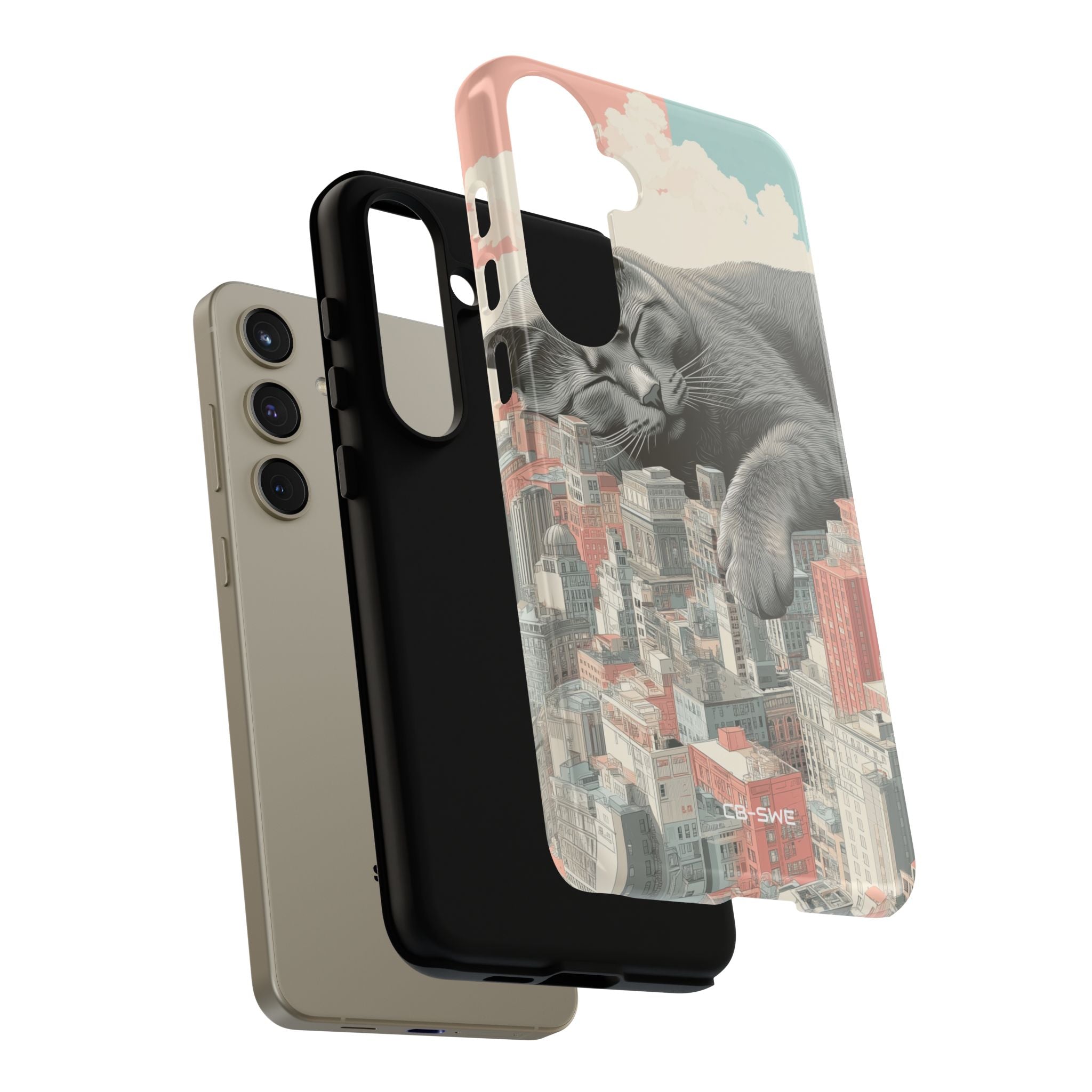Cat Rests Over City - Samsung Case