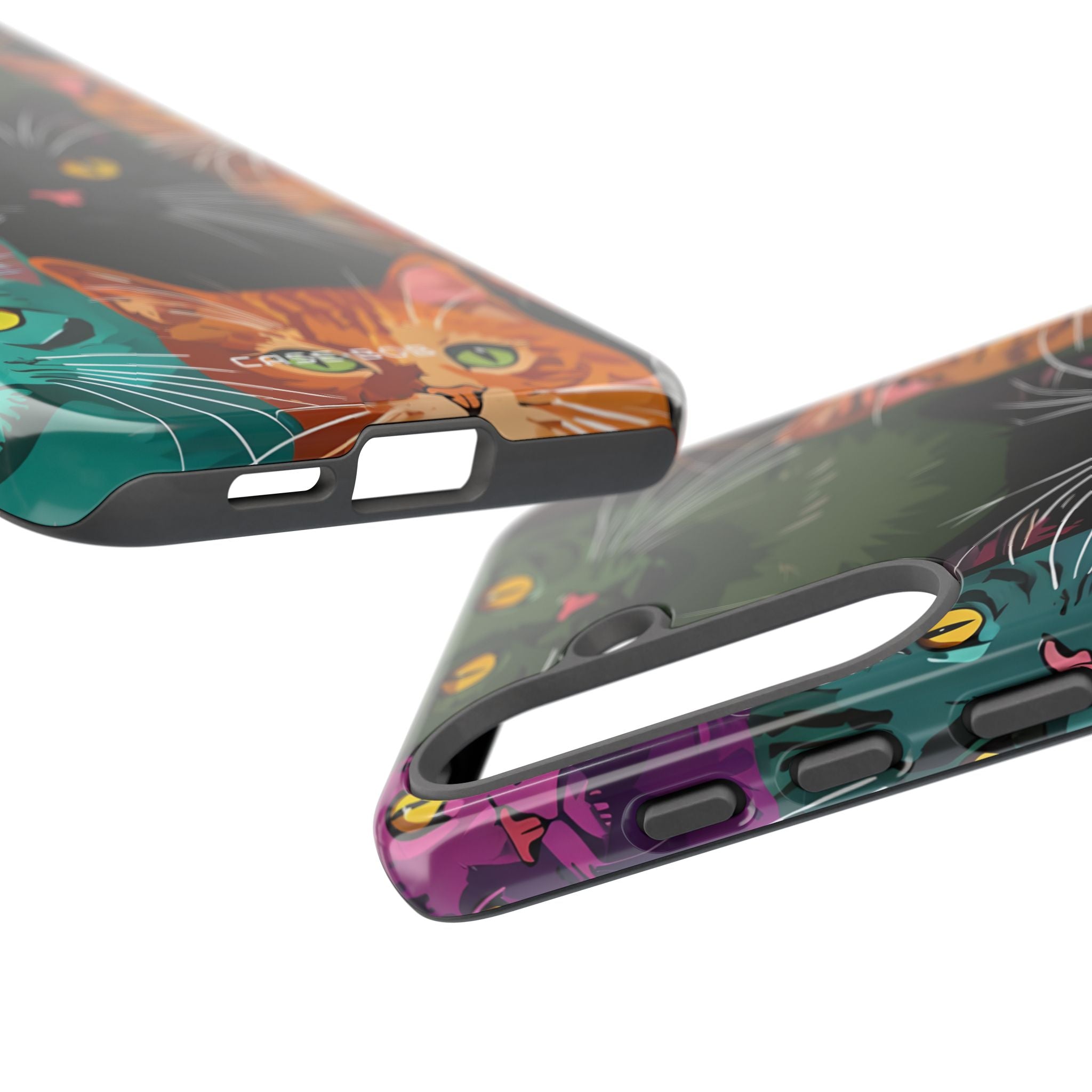 Teal Cat Grid Samsung S25 Plus Case - Tough