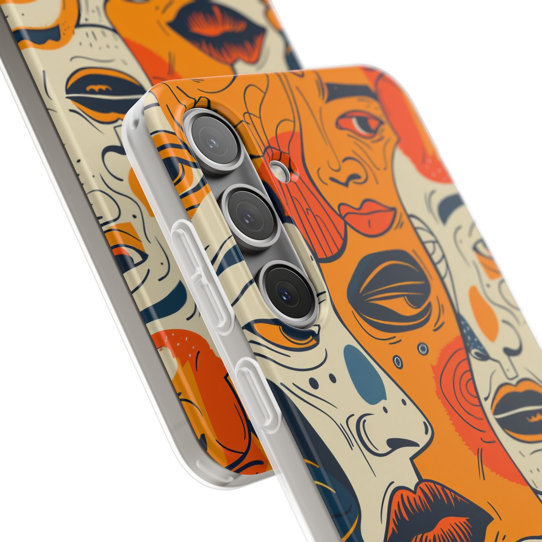 Tangled Faces Sunset Samsung S24 Plus Case - Soft