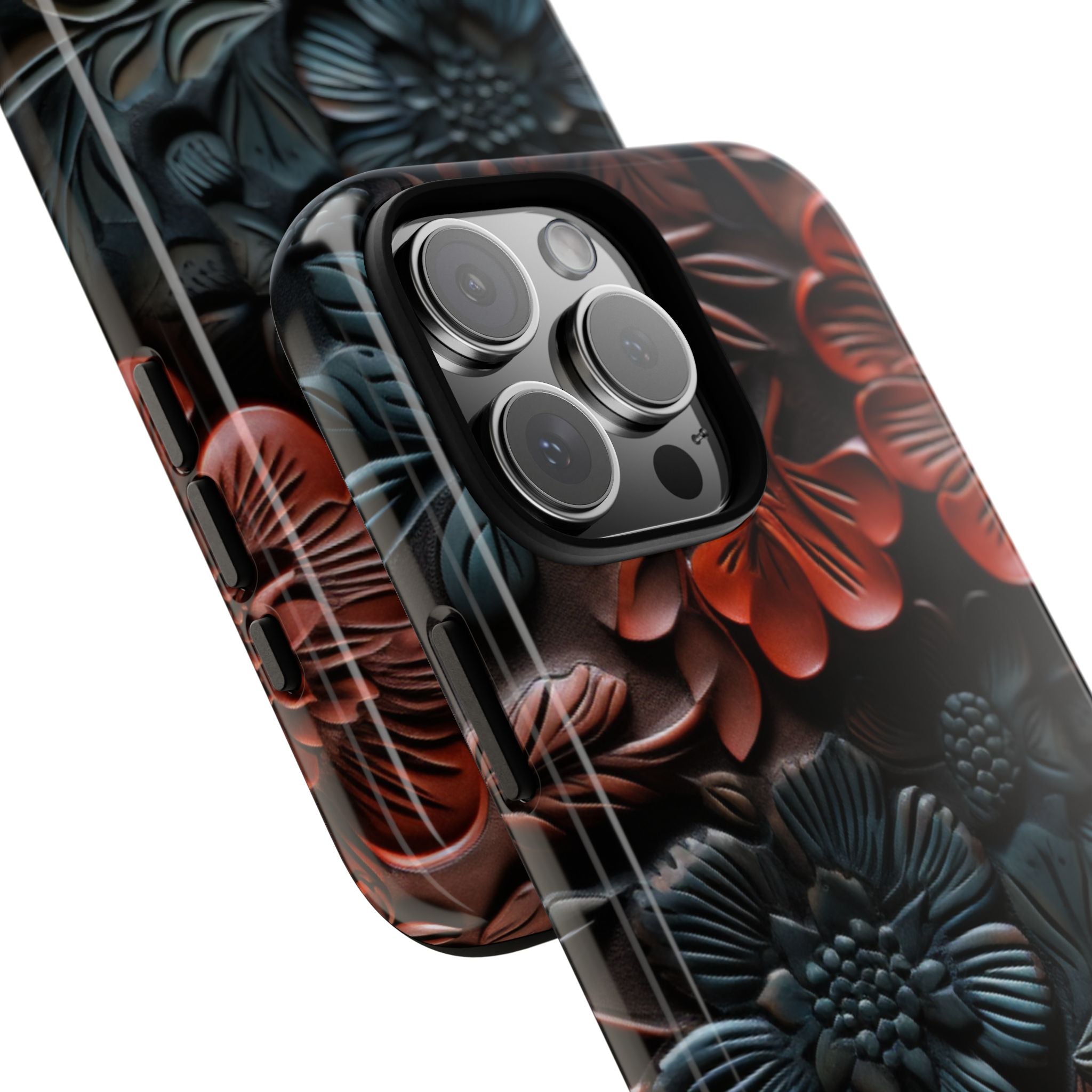 Sculpted Floral Elegance - iPhone Case