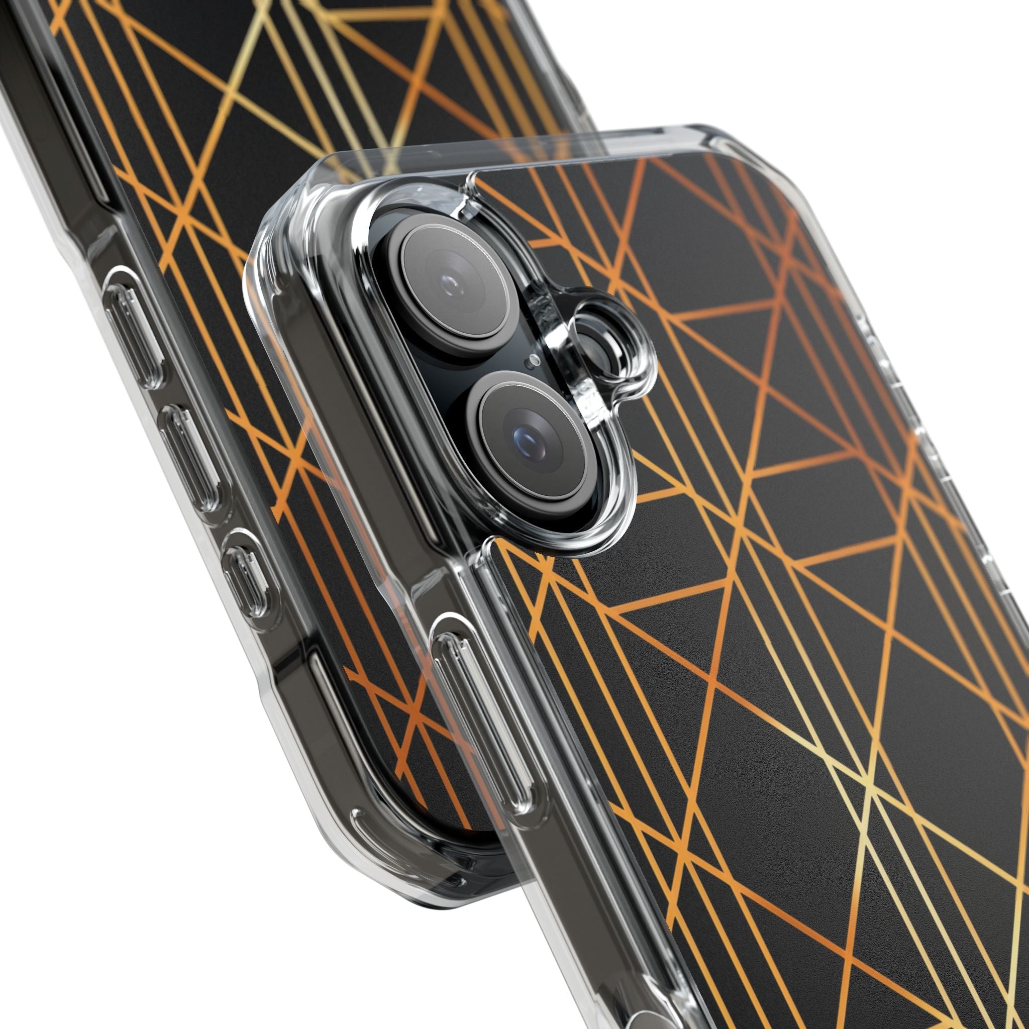 Golden Geometric Elegance iPhone 16 - Impact Clear+