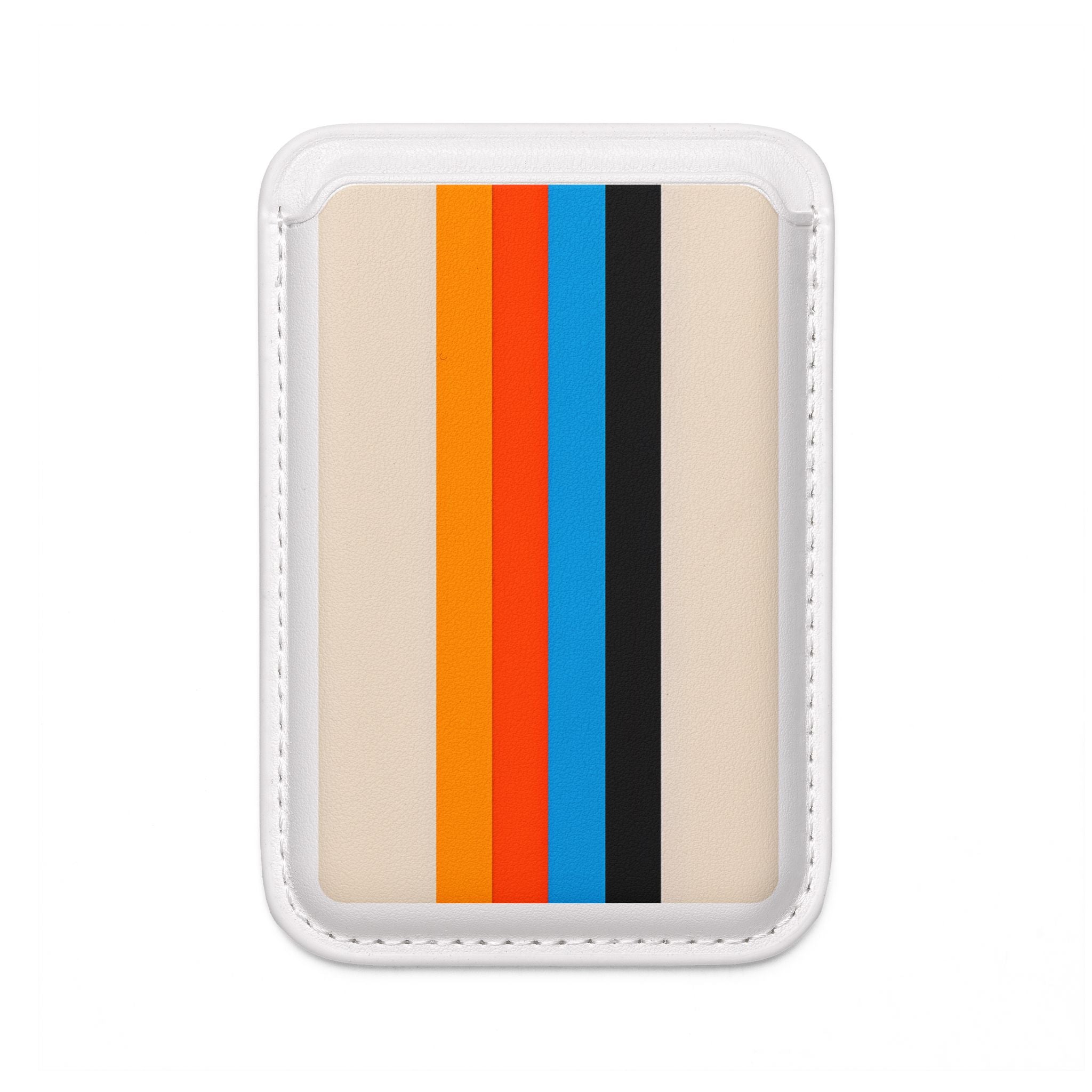 Sateenkaariraitaiset beige-lompakko – MagSafe-valmis