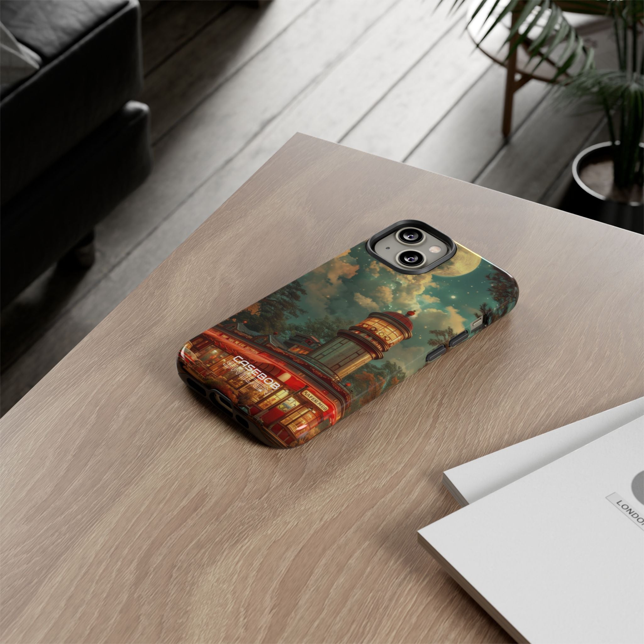 Retro Moonlight Cafe iPhone 14 - Resistente