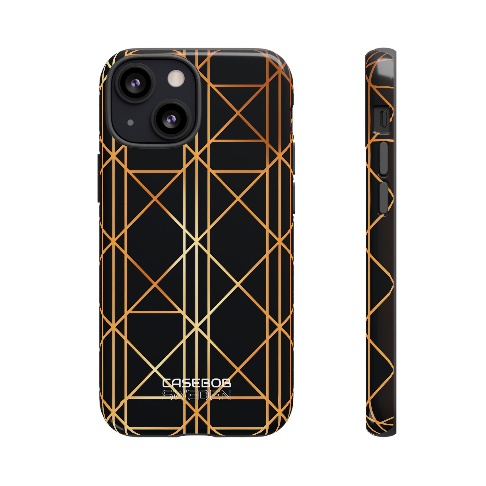 Golden Geometric Elegance iPhone 13 - Tough