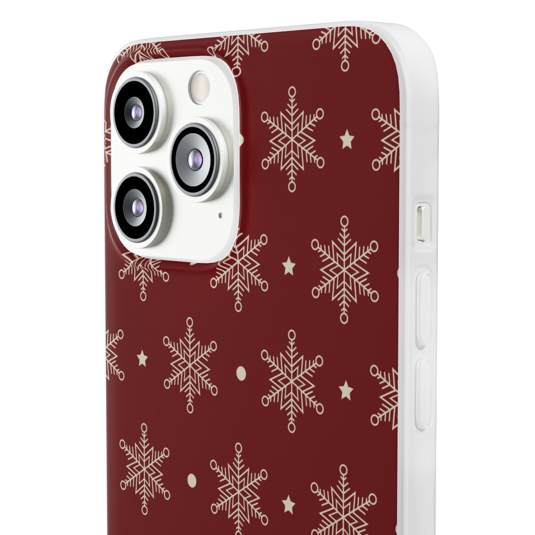 Cream Snowflake Crimson iPhone 13 Pro Max - Soft