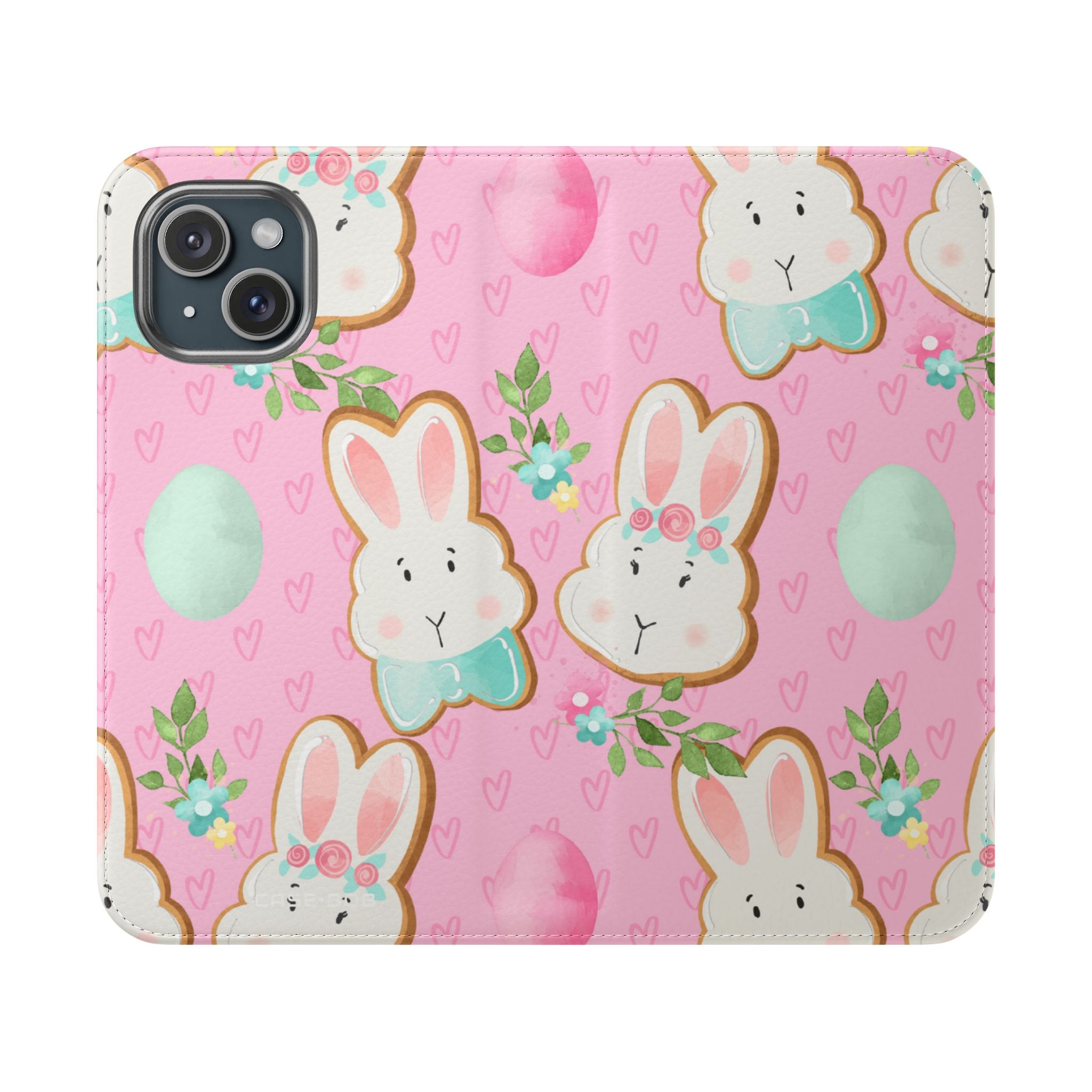 Blushing Bunny Bloom - iPhone 15 Case - Wallet